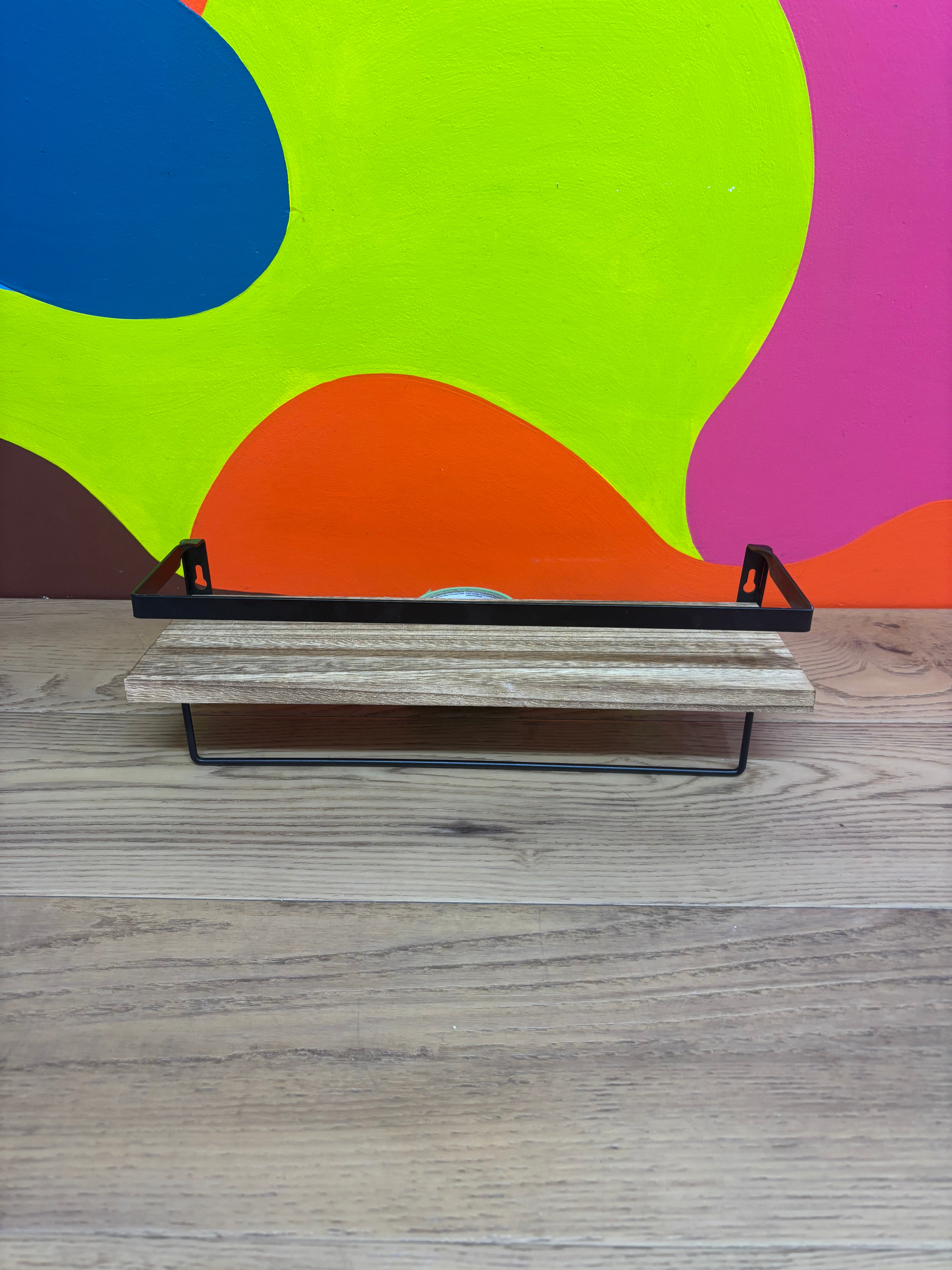 Wood and Metal Wall Shelf #1