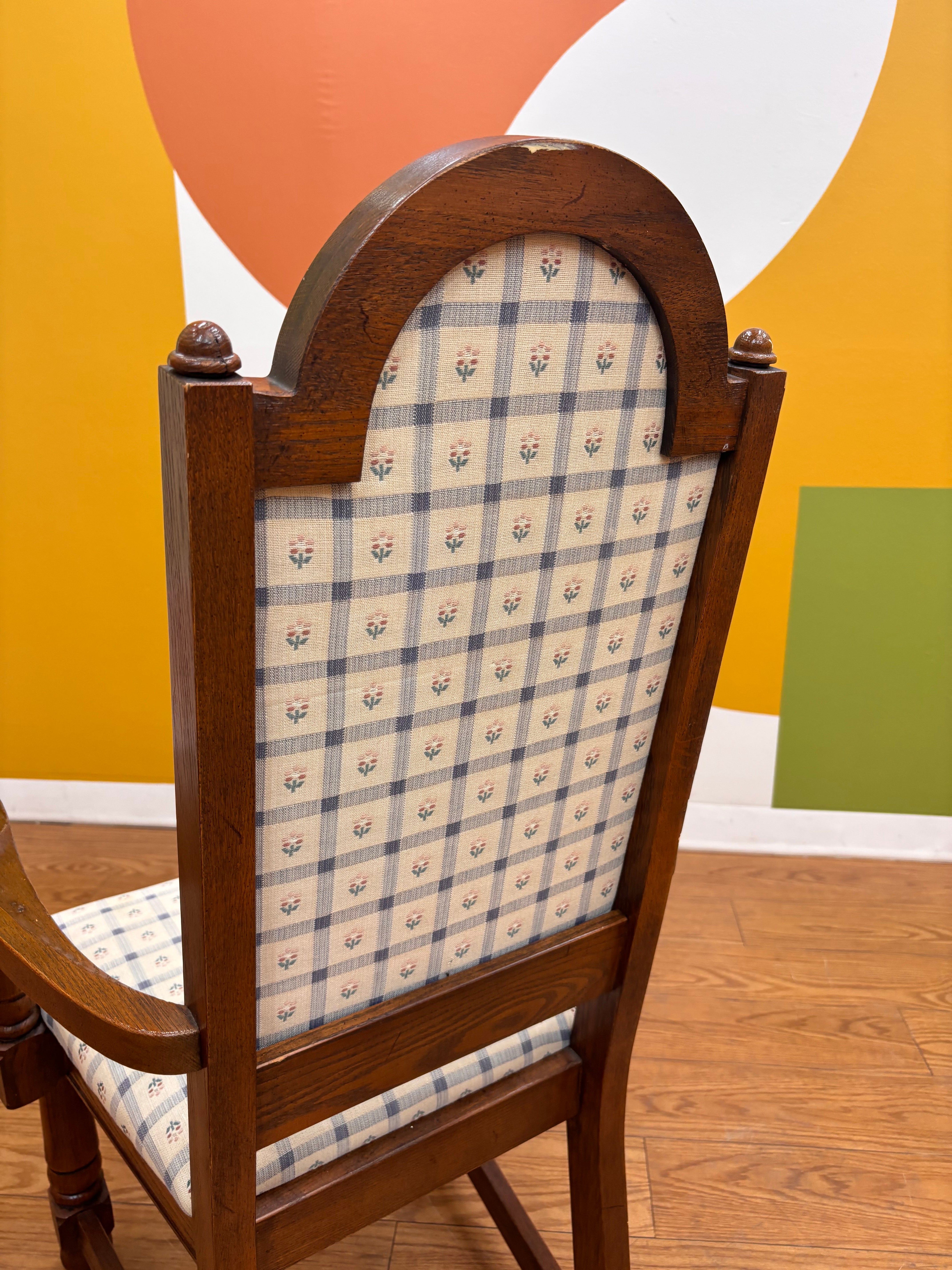 Floral Gingham Dining Armchair (2)