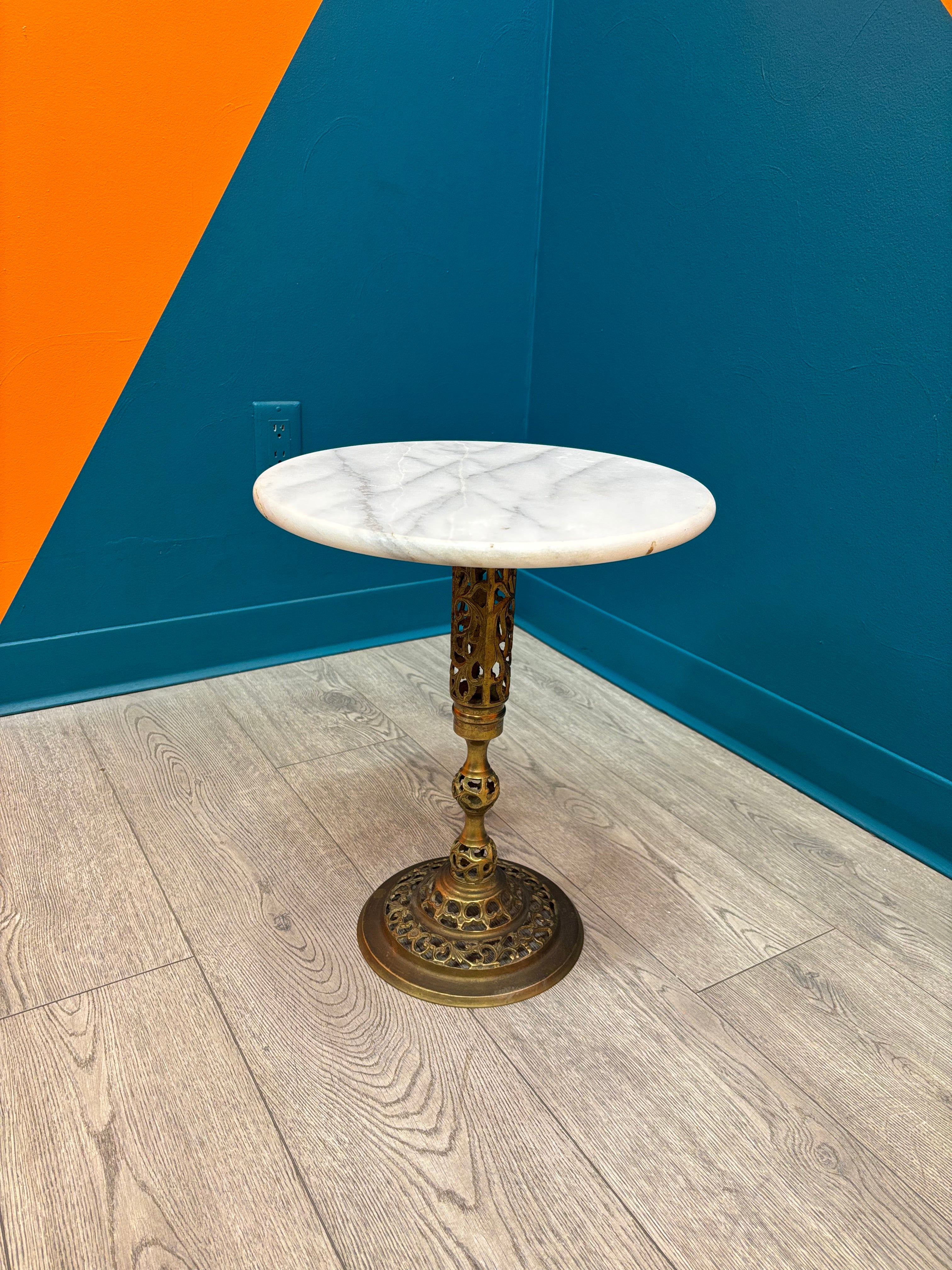 Brass and Marble Side Table #2