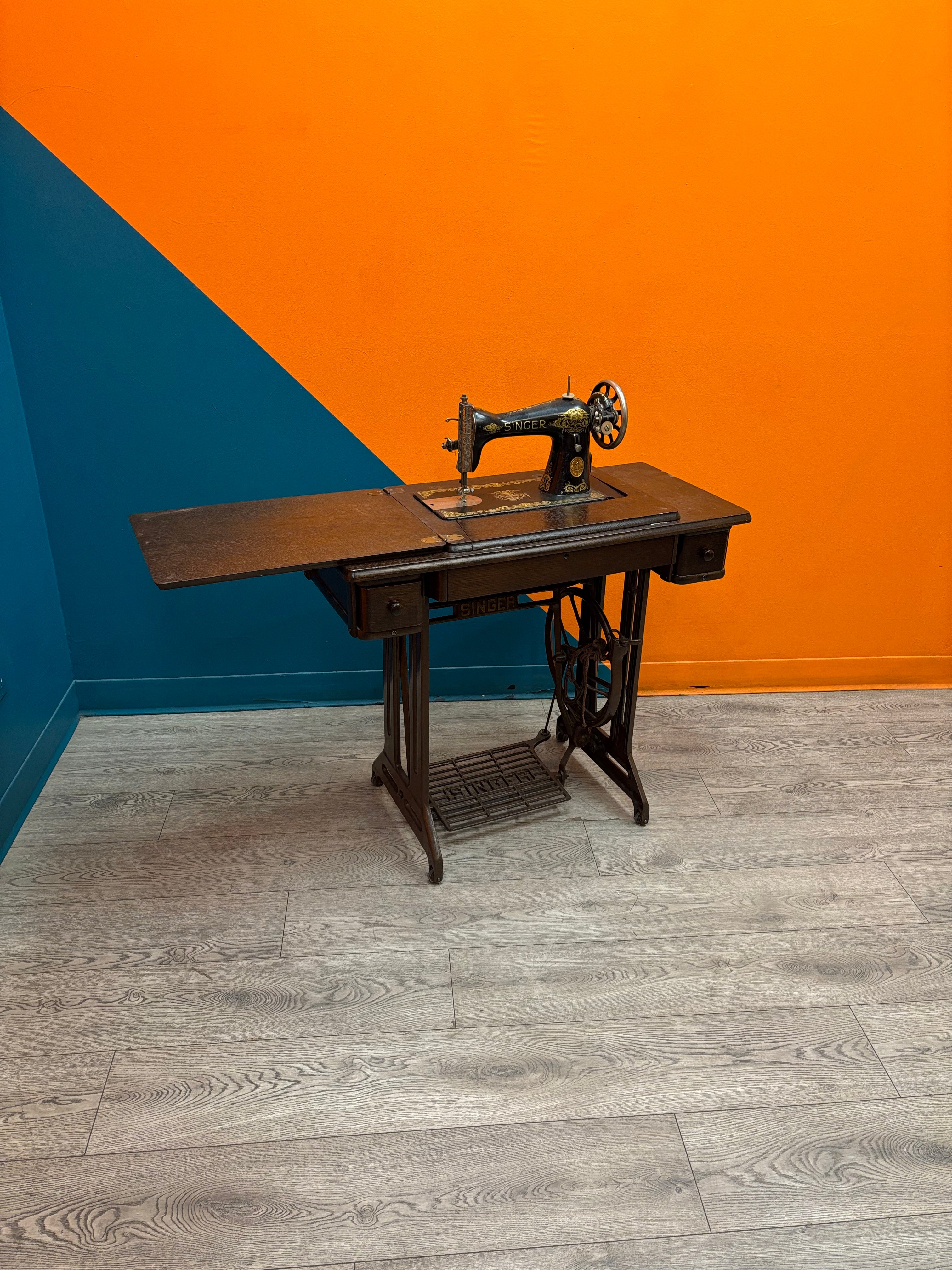 Singer Sewing Machine & Cabinet