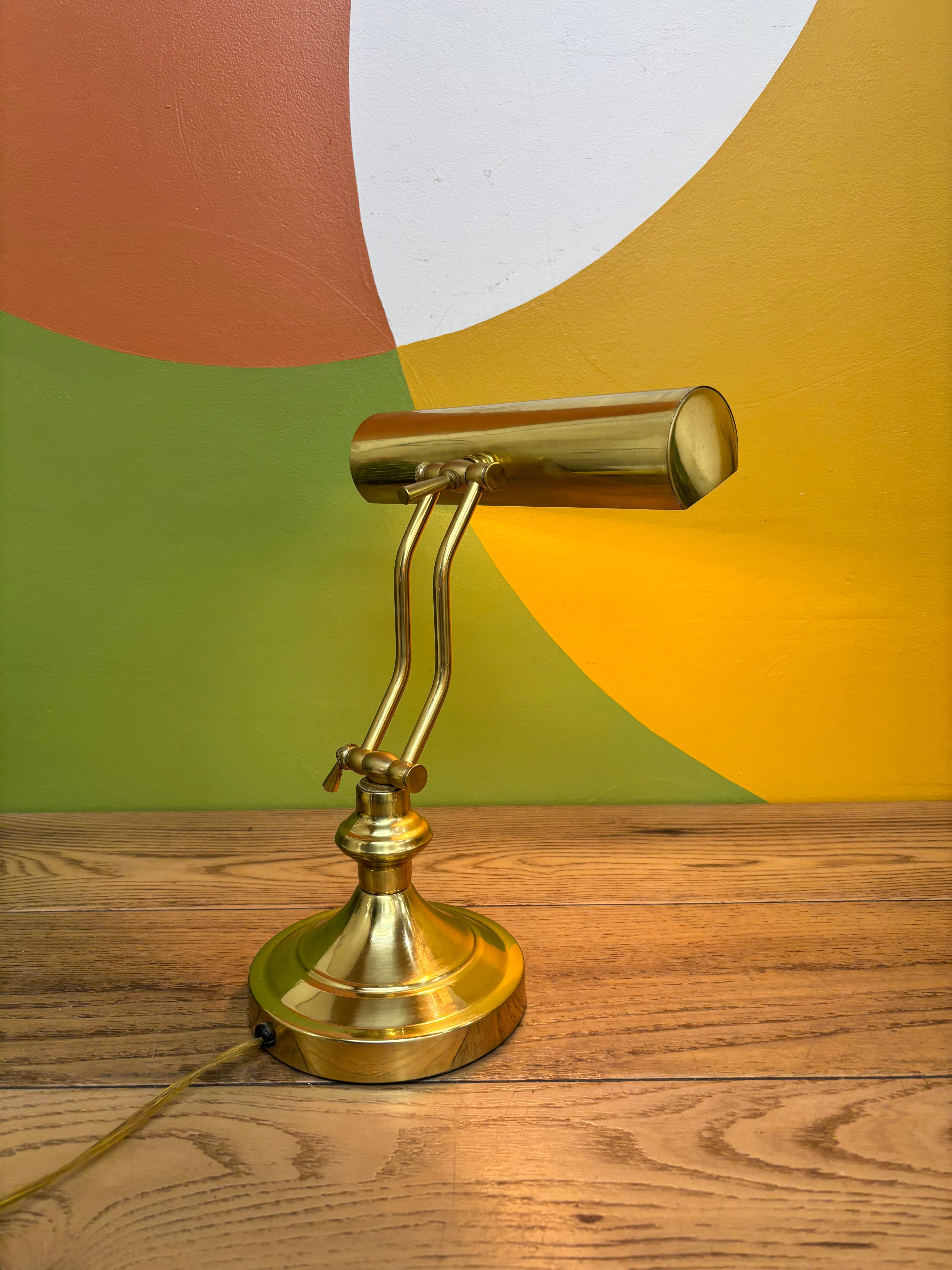 Gold Metal Bankers Lamp