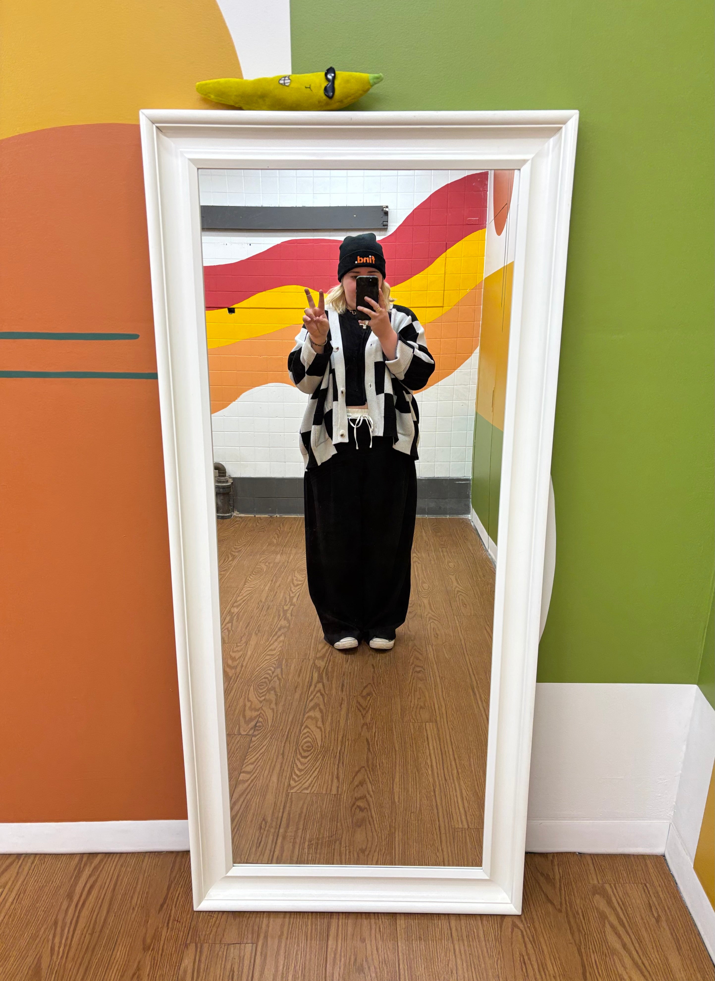 White Floor Mirror
