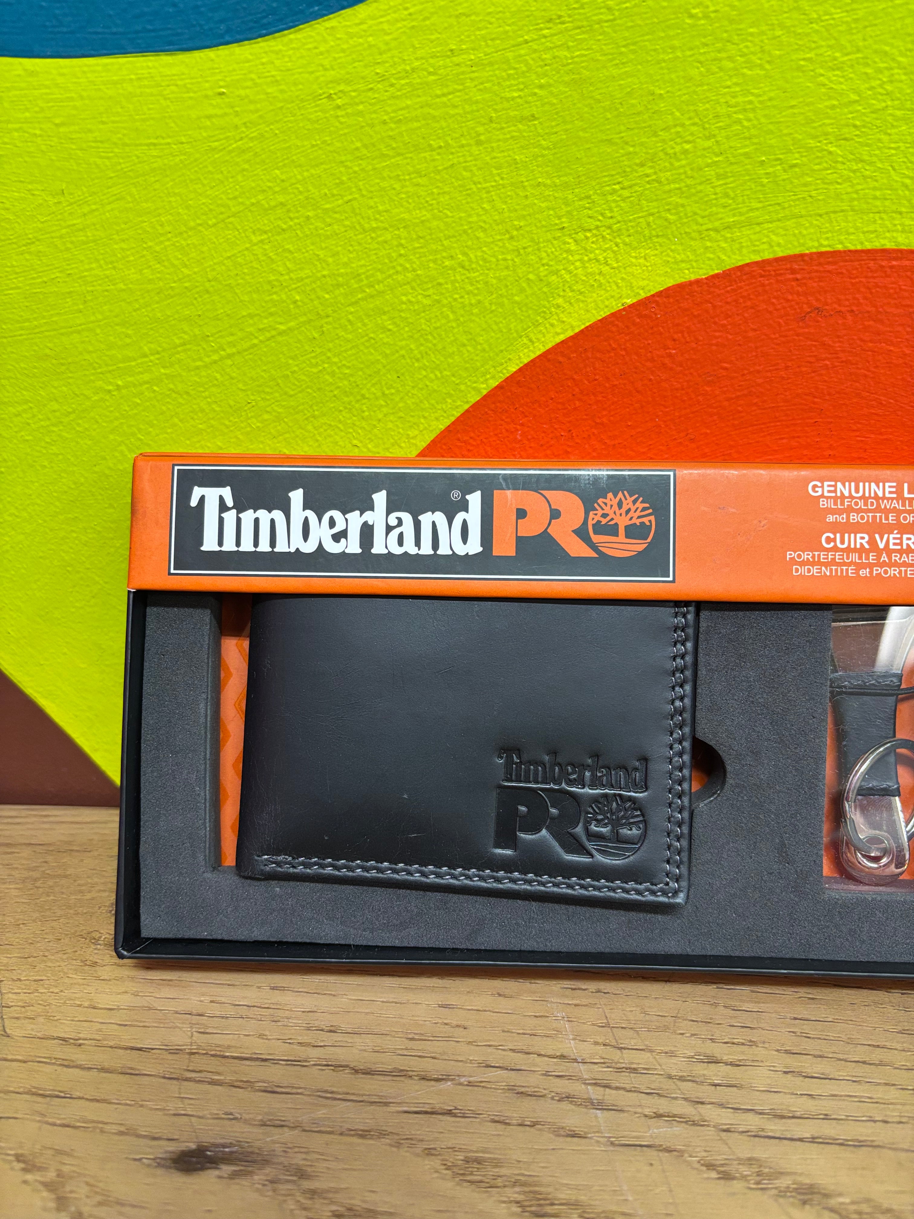 Timberland Pro Leather Wallet & Bottle Opener Key Fob