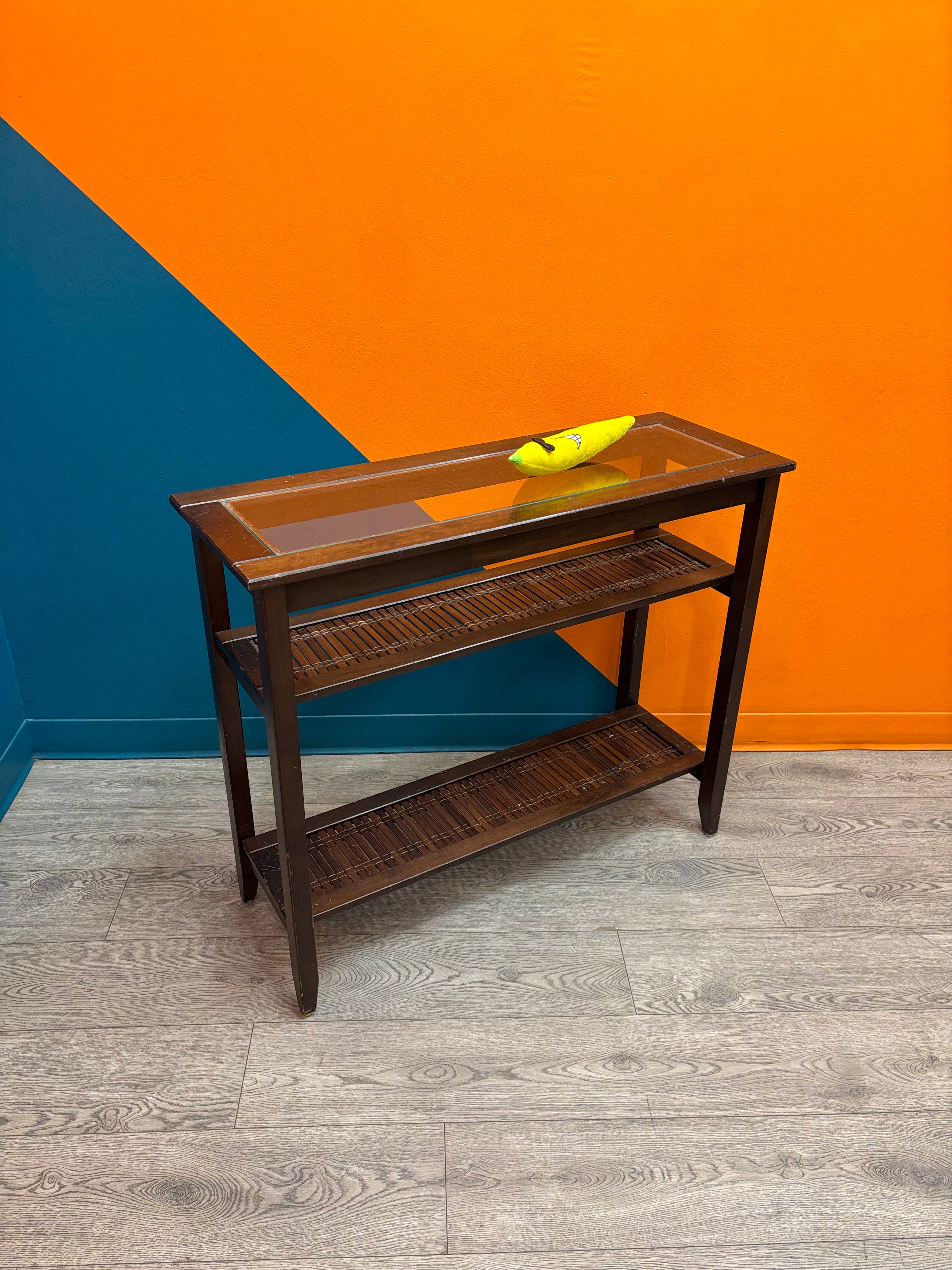 Wood & Glass Console Table