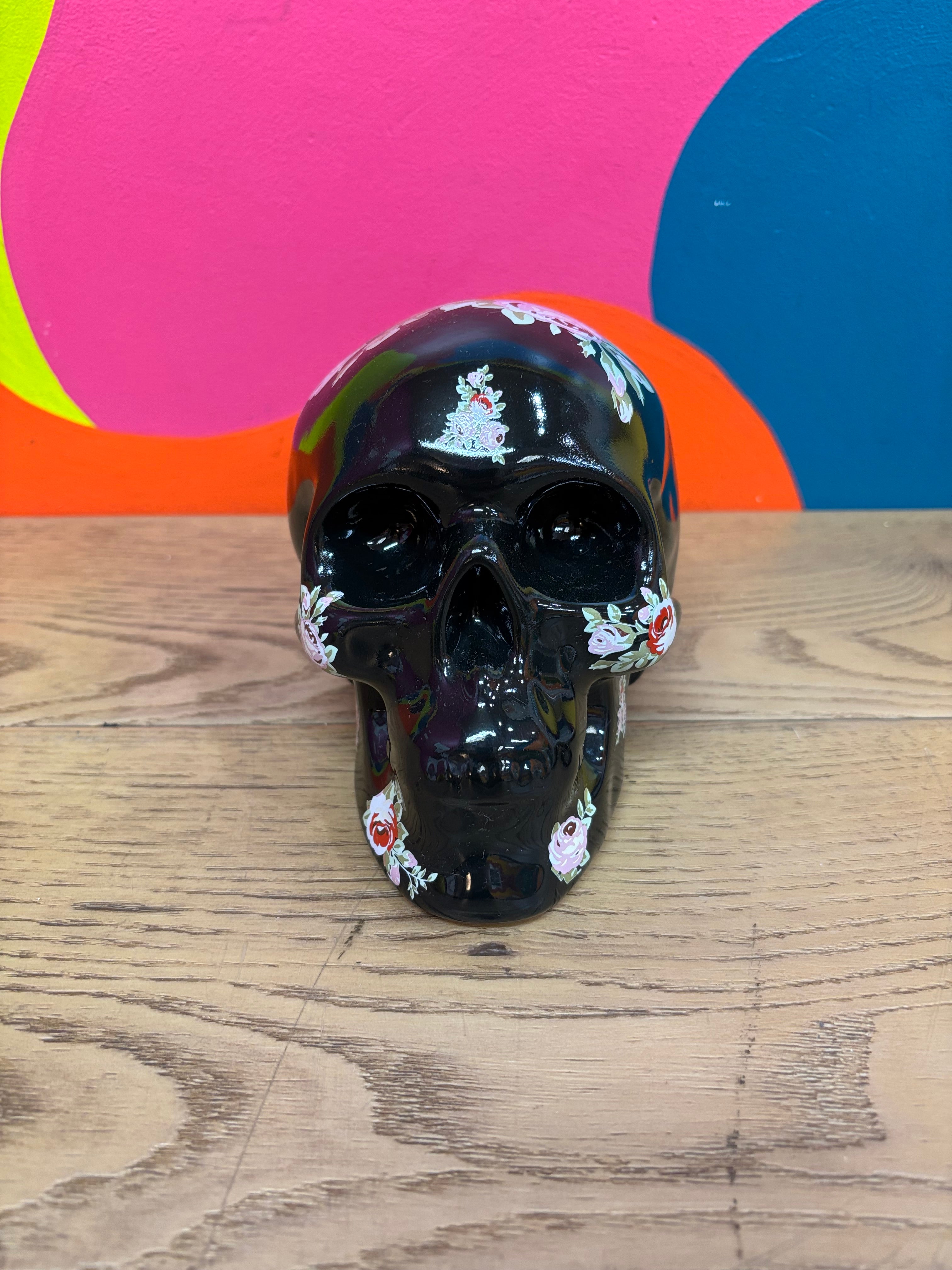 Ceramic Skull Coin Bank