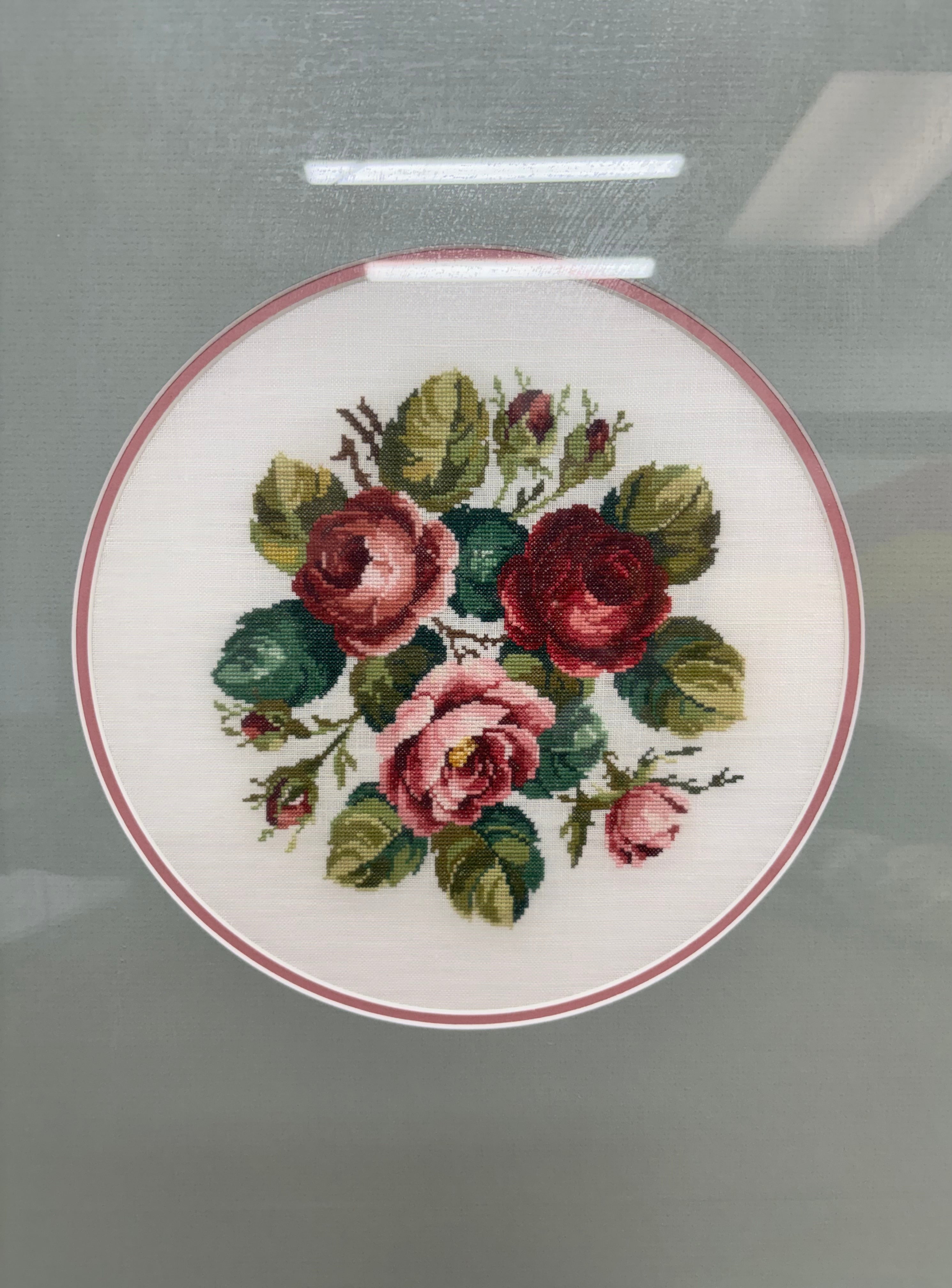 Framed Floral Needlepoint