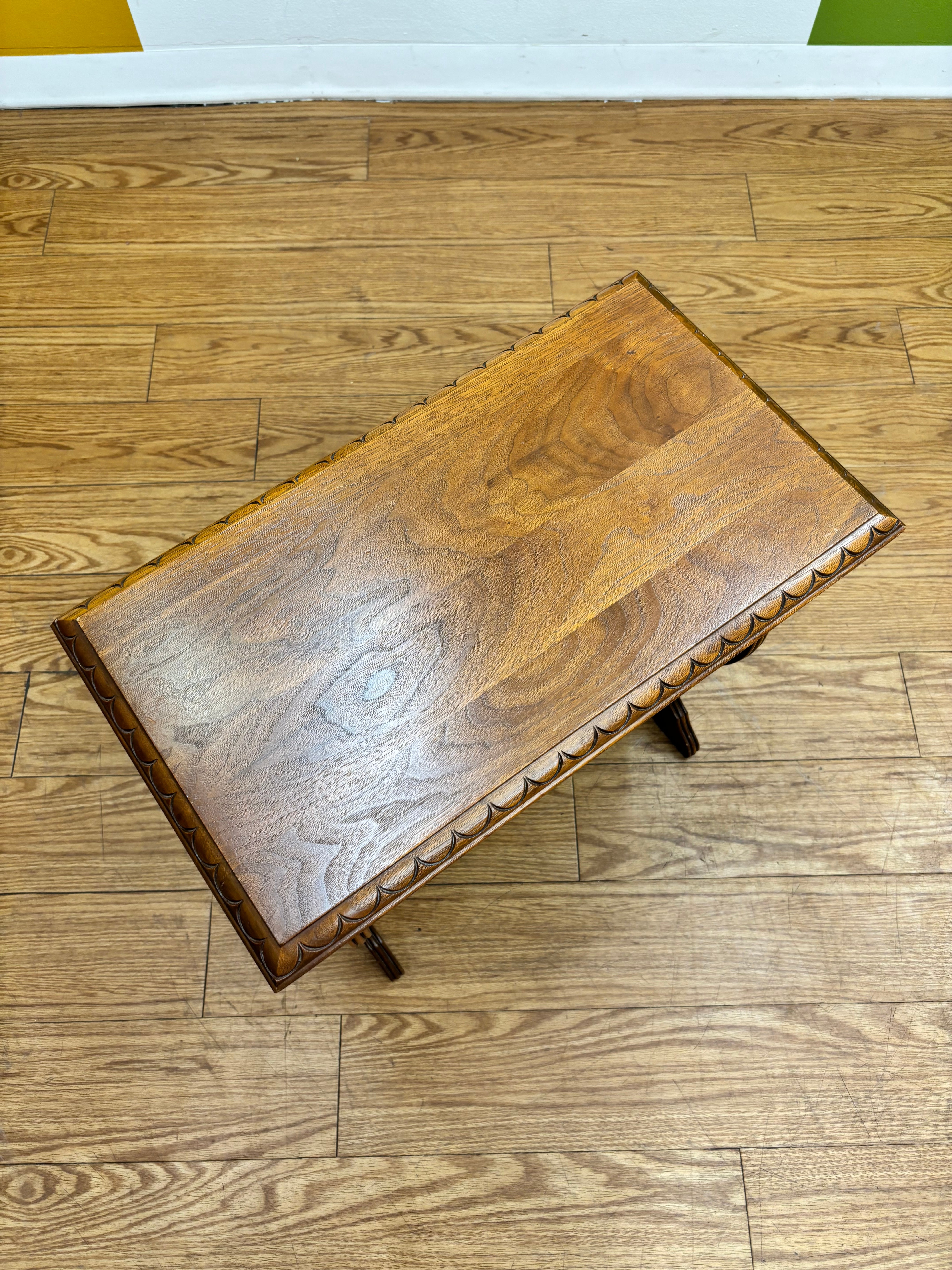 Wood Side Table with Magazine Storage