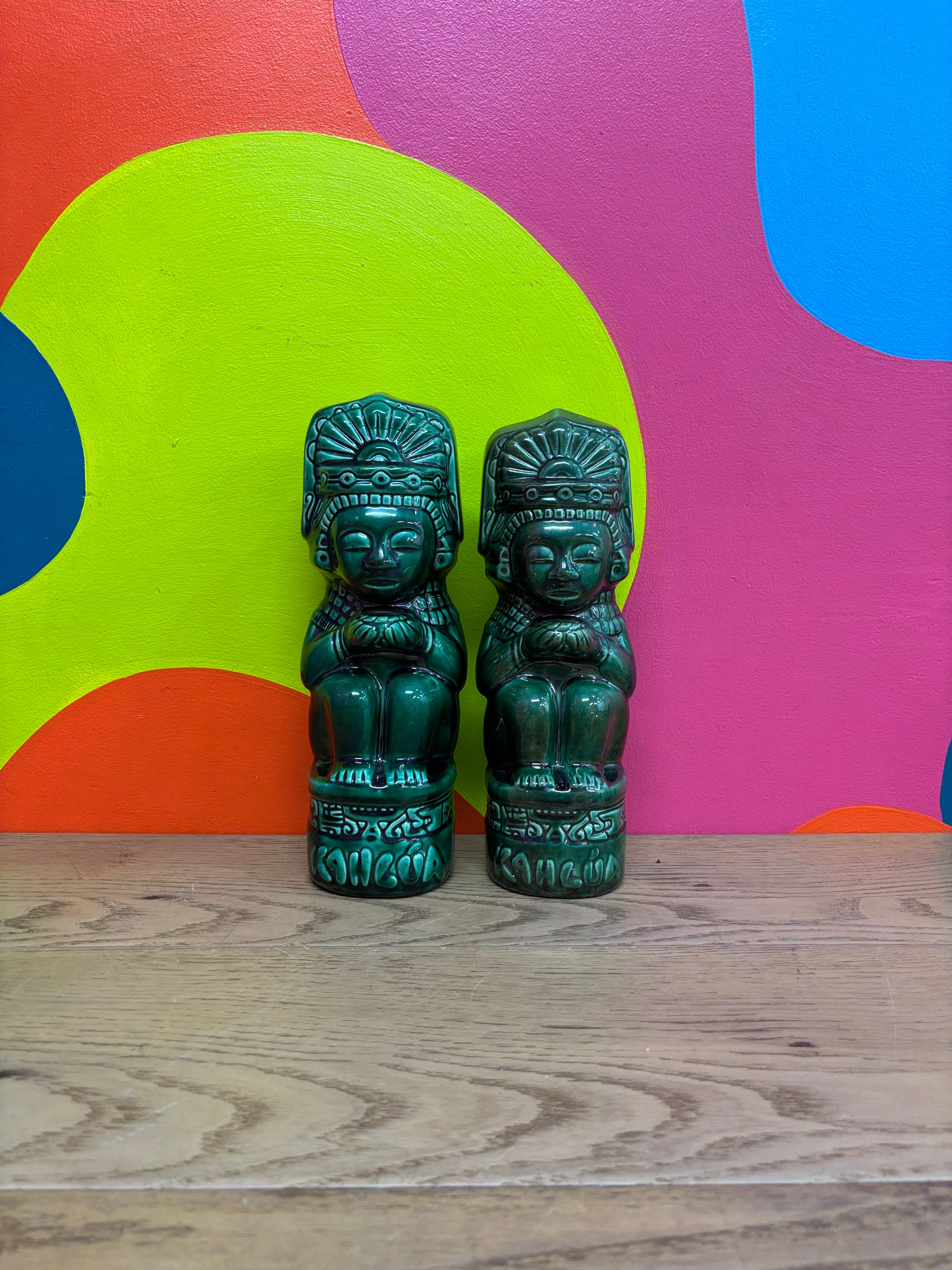 (2) Ceramic Kahlua Decanter Bottles