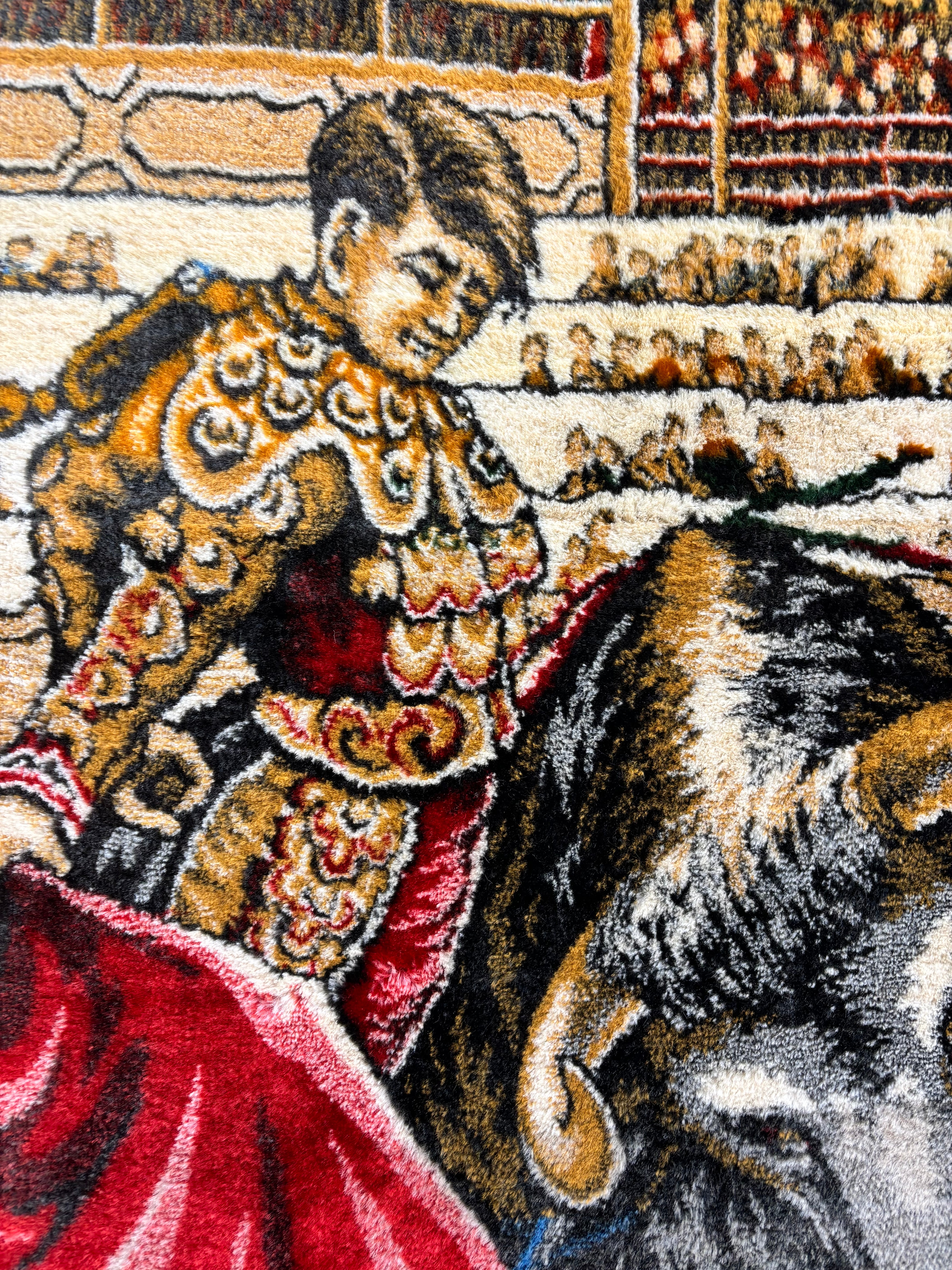 Large Framed Bull Tapestry