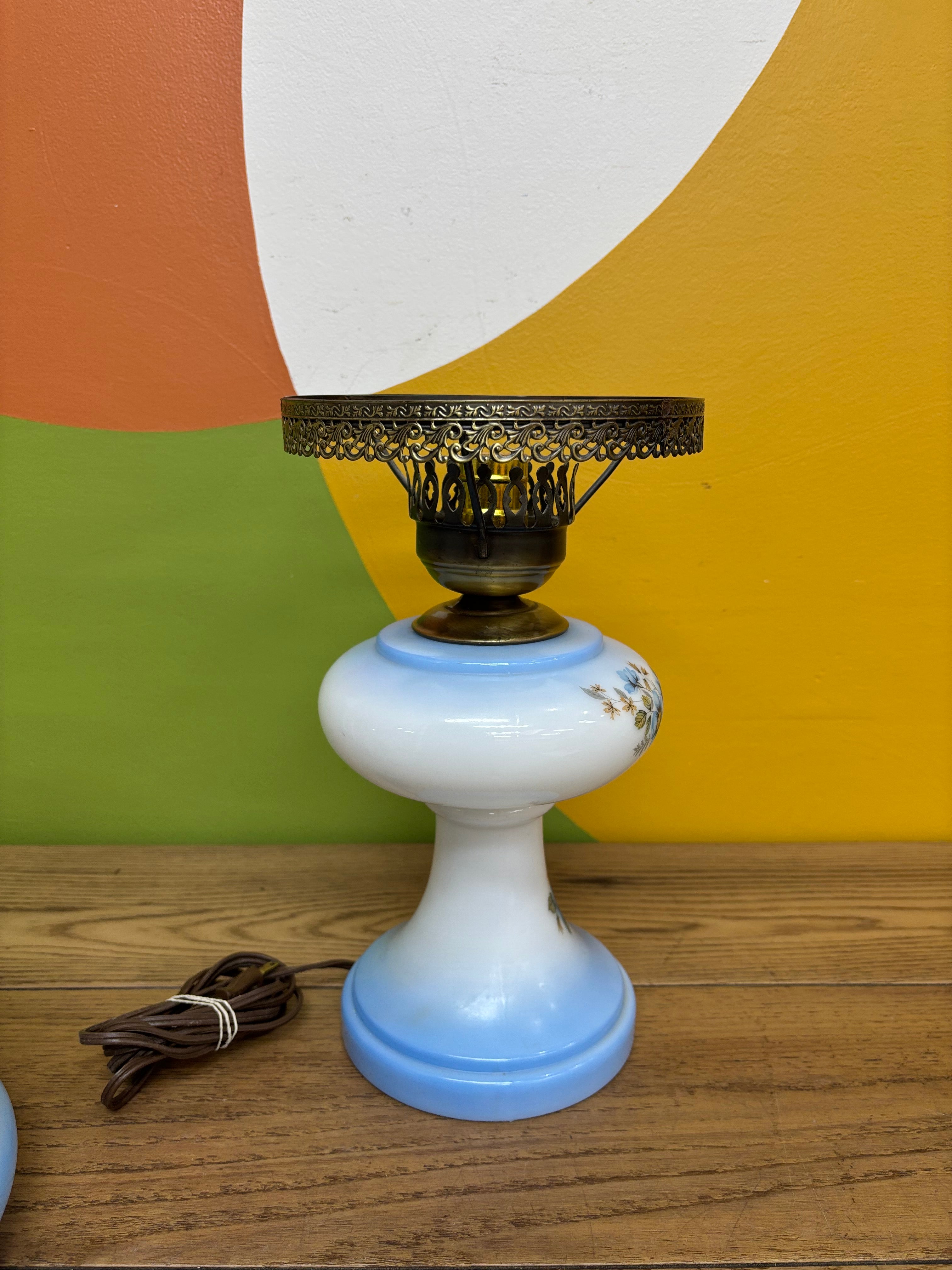 Blue Hurricane Lamp