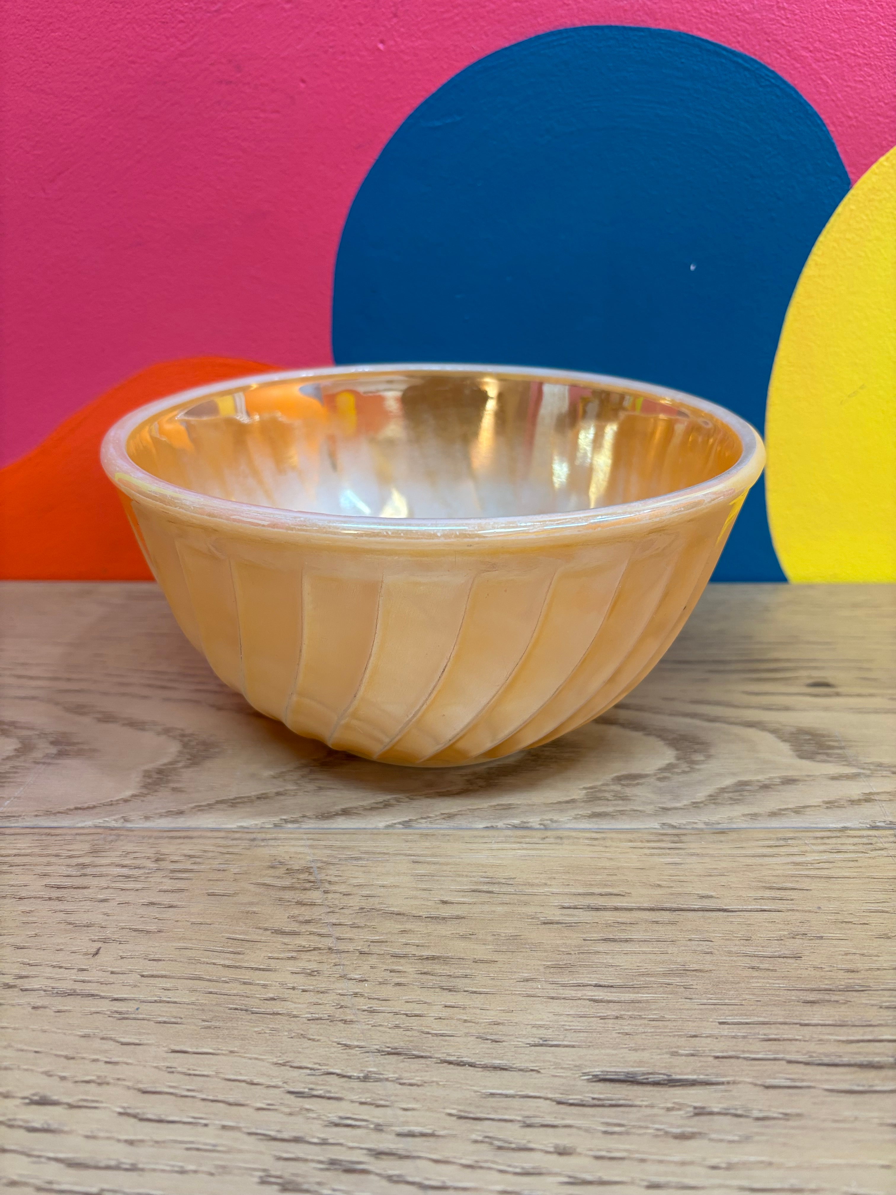 Fire King Peach Lustre Swirl Bowl