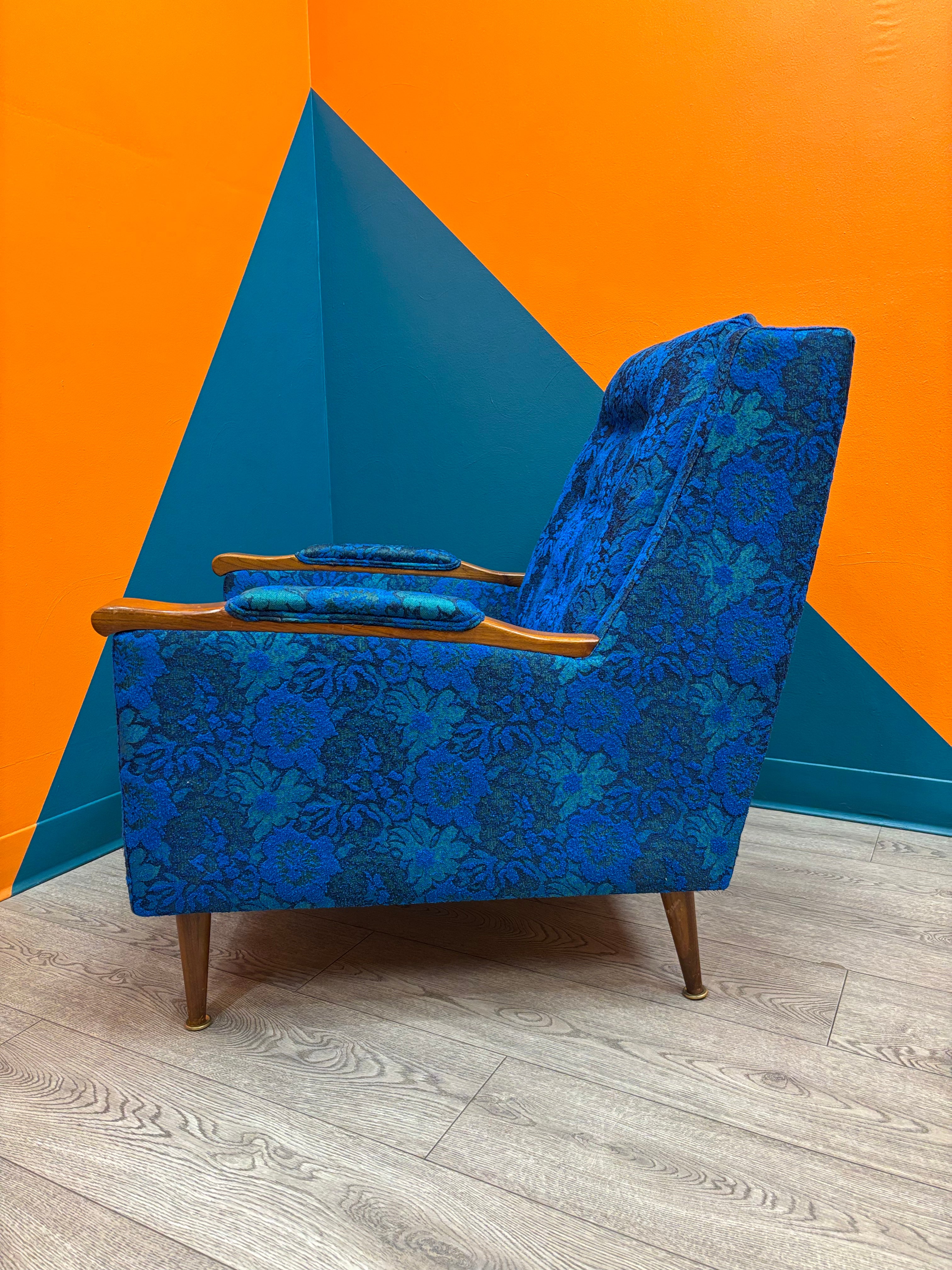 Blue Floral Armchair