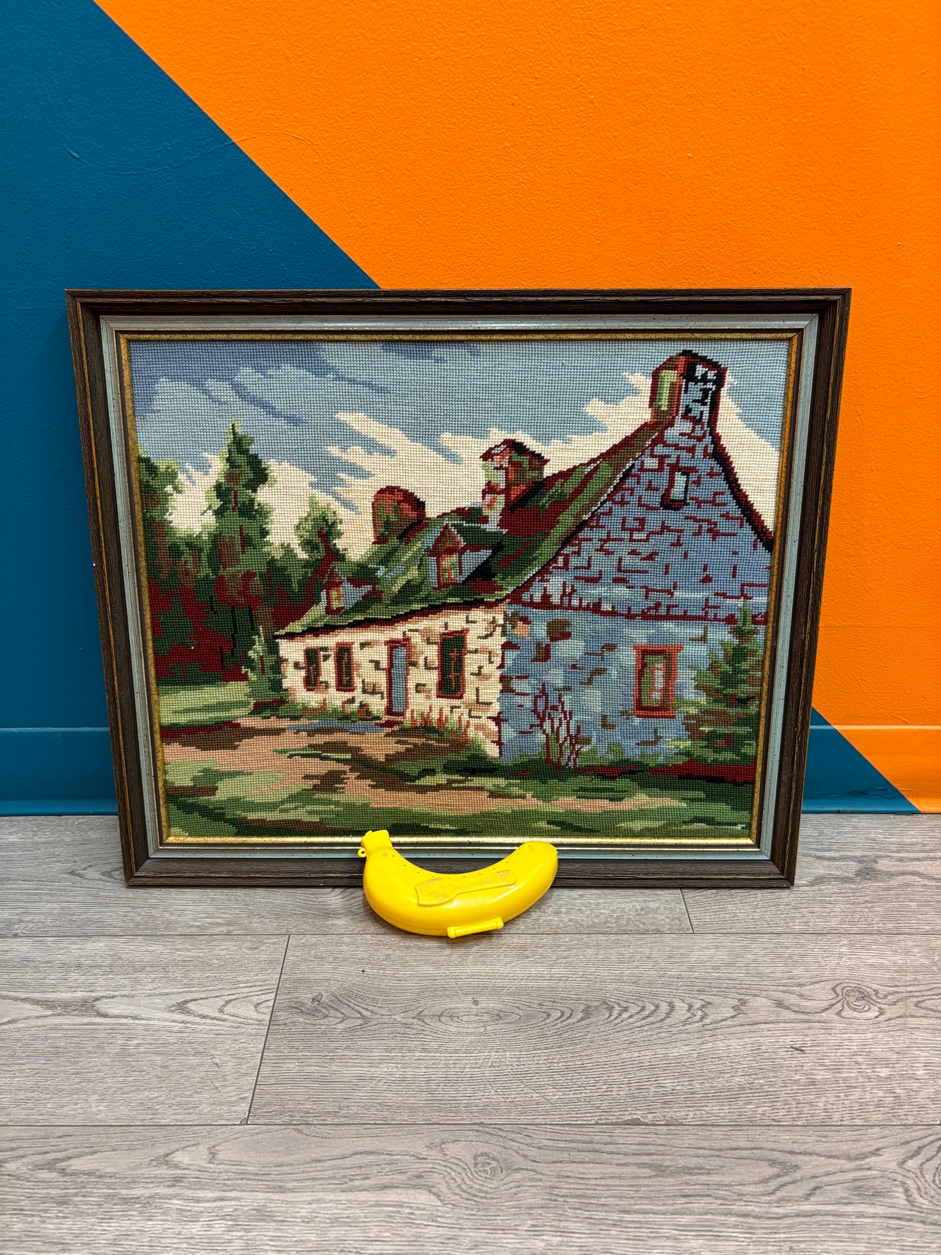 Framed Cottage Cross Stitch