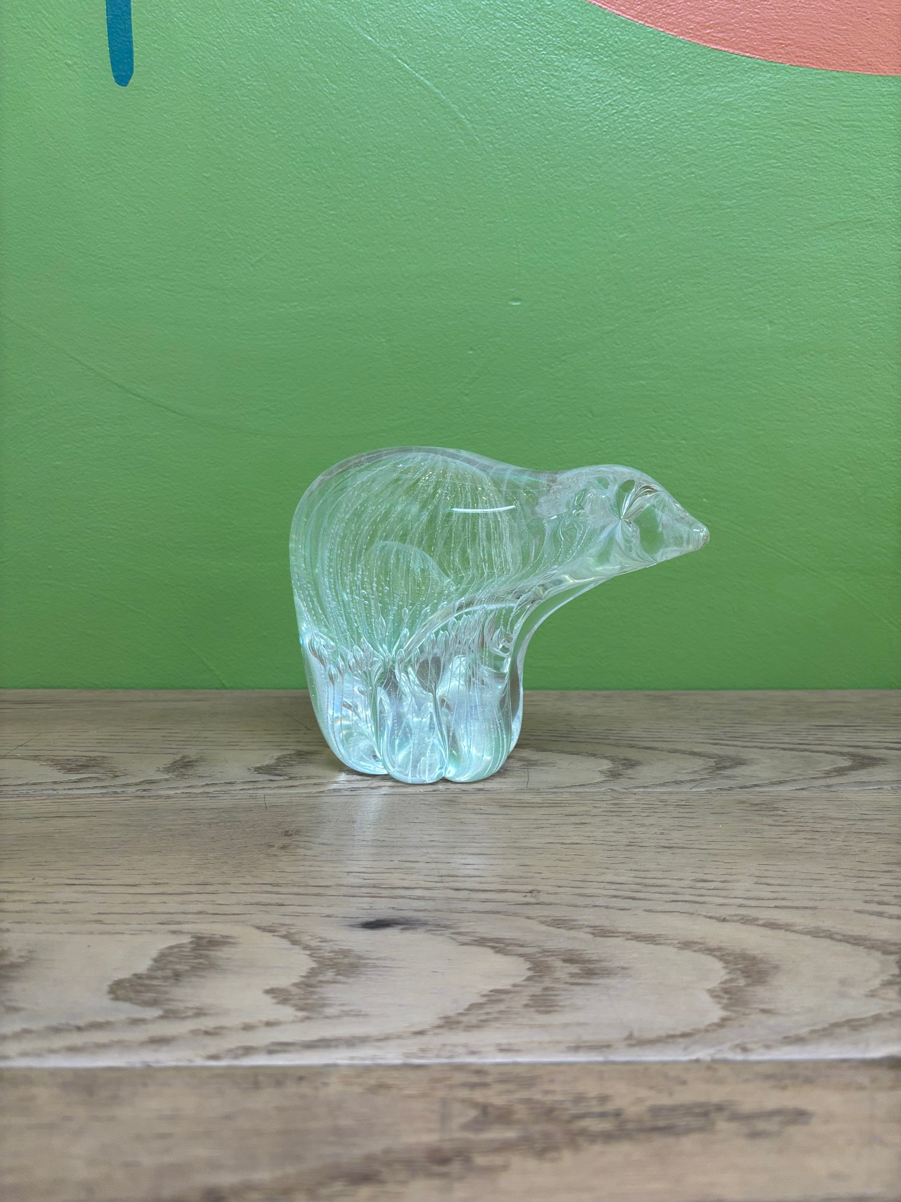 Glass Polar Bear Figurine