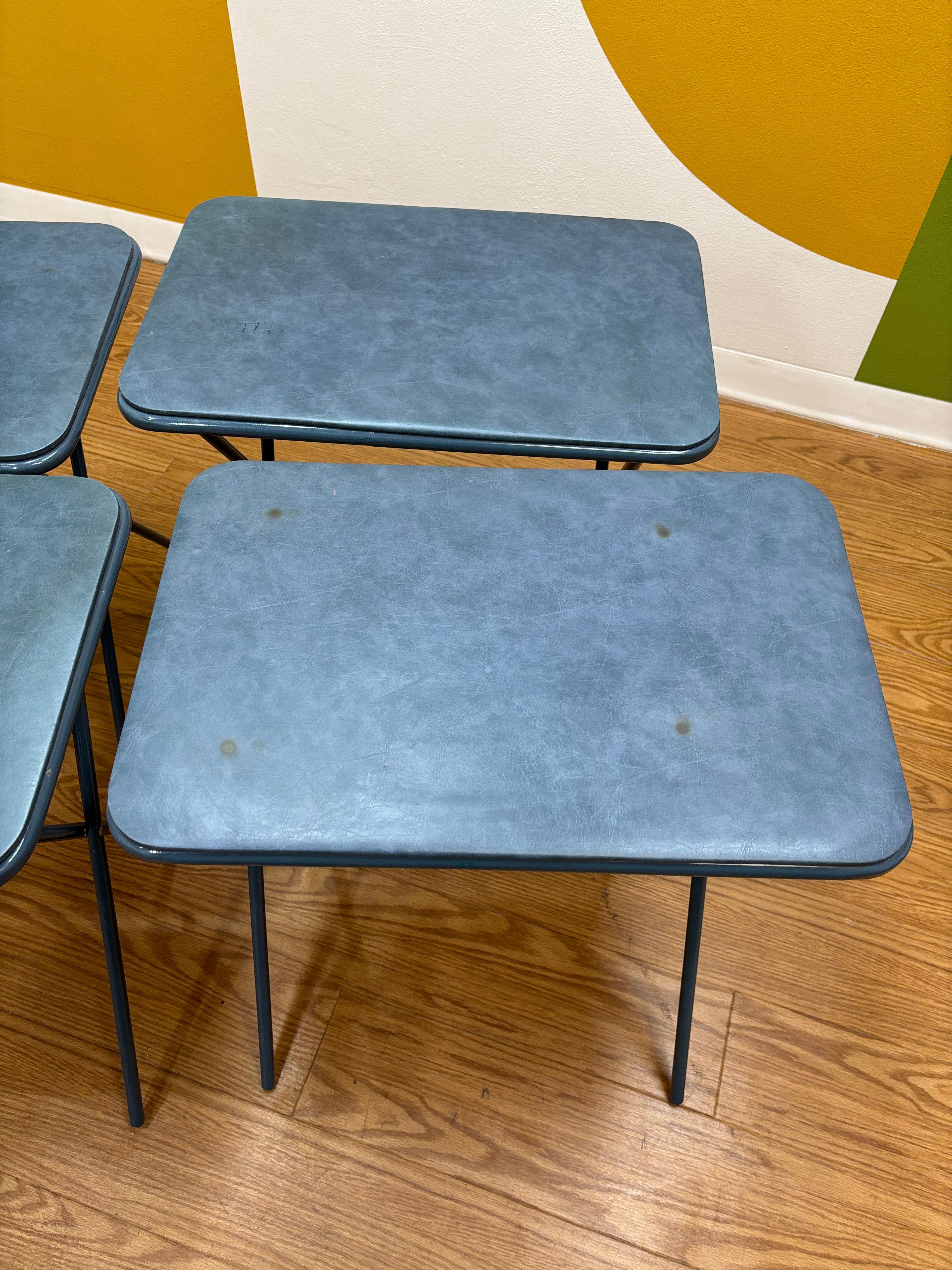 Blue 4 Piece TV Tray Set