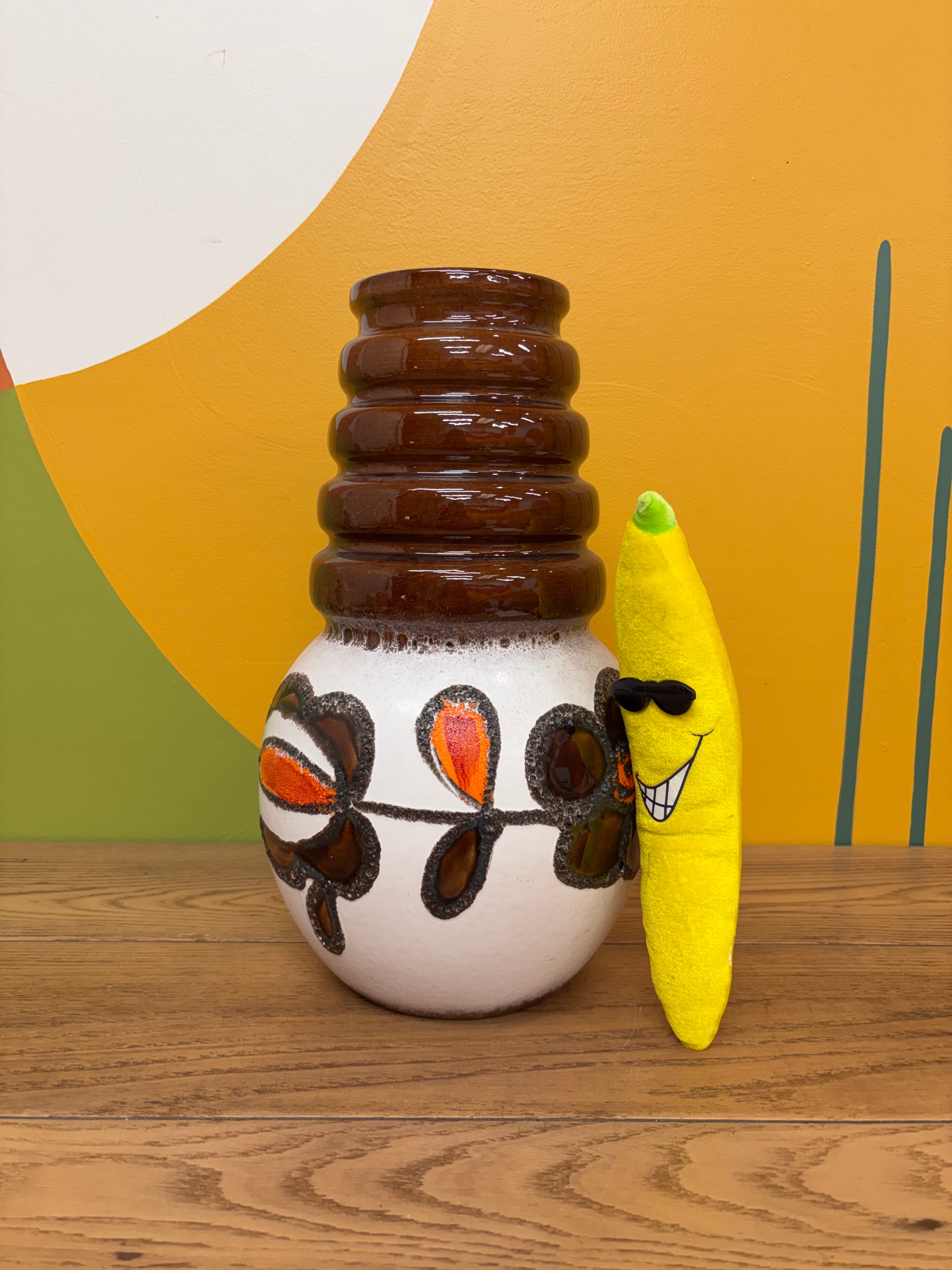 Large German Floral Vase