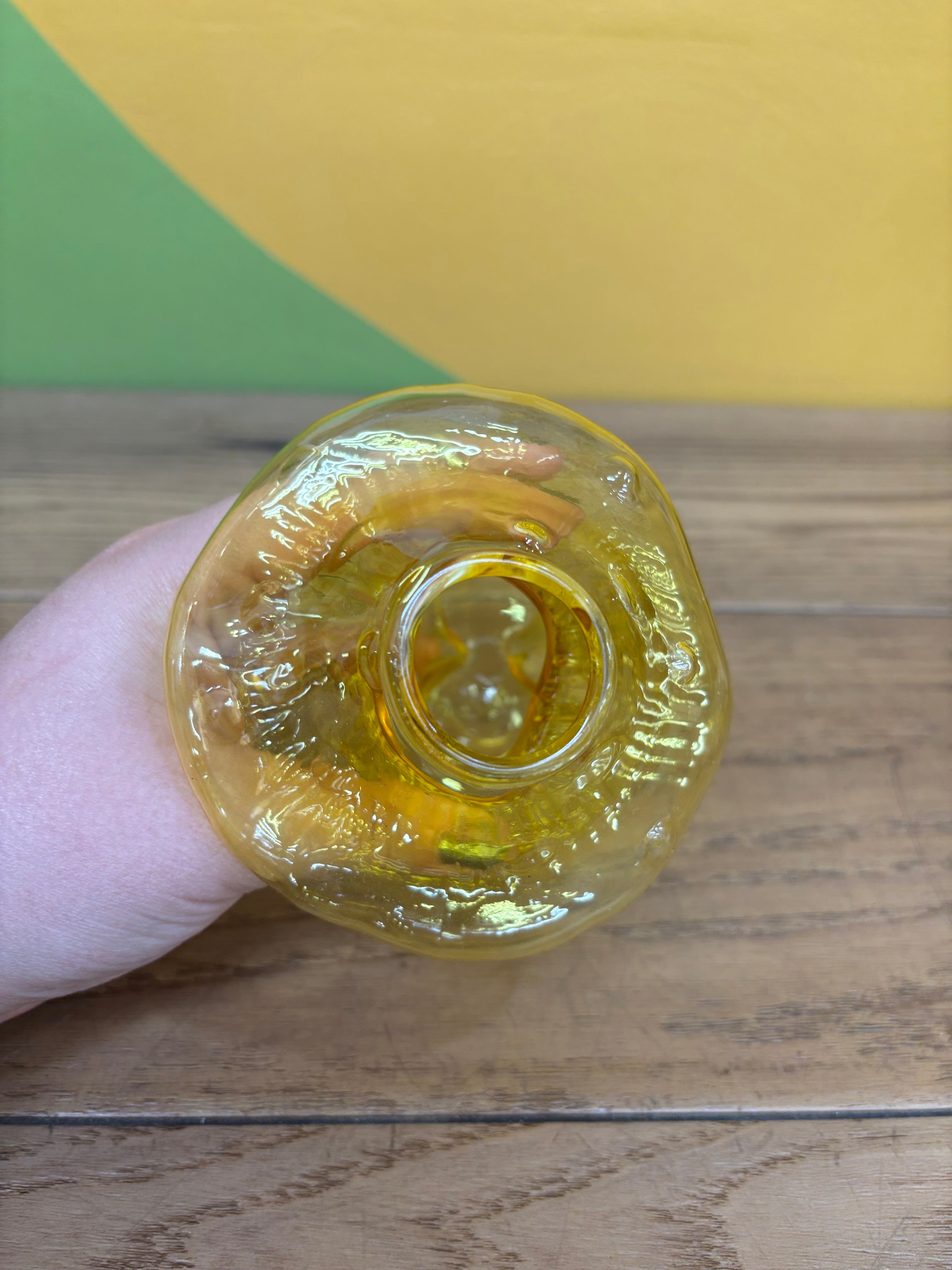Yellow Glass Mushroom Vase