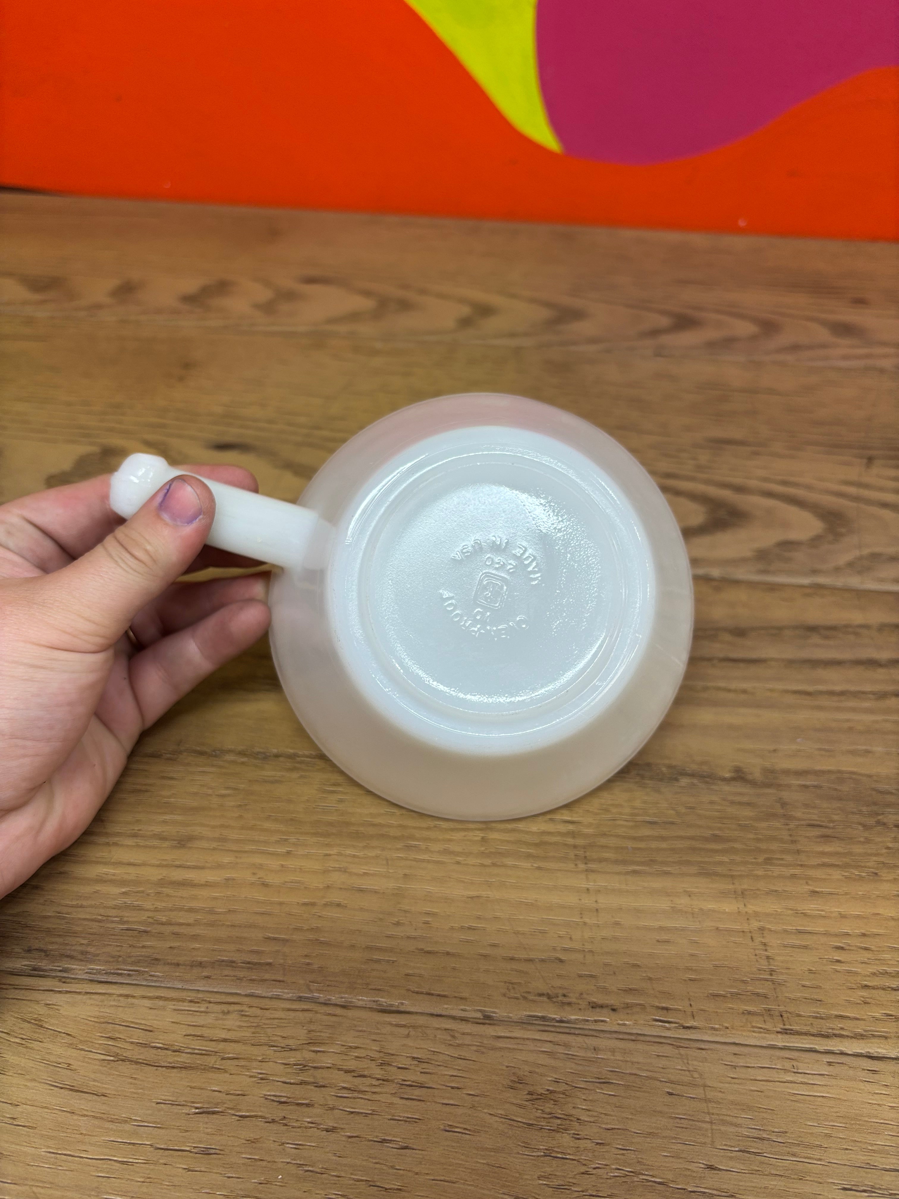 Fire King Milk Glass Soup Bowl with Handle (3 available)