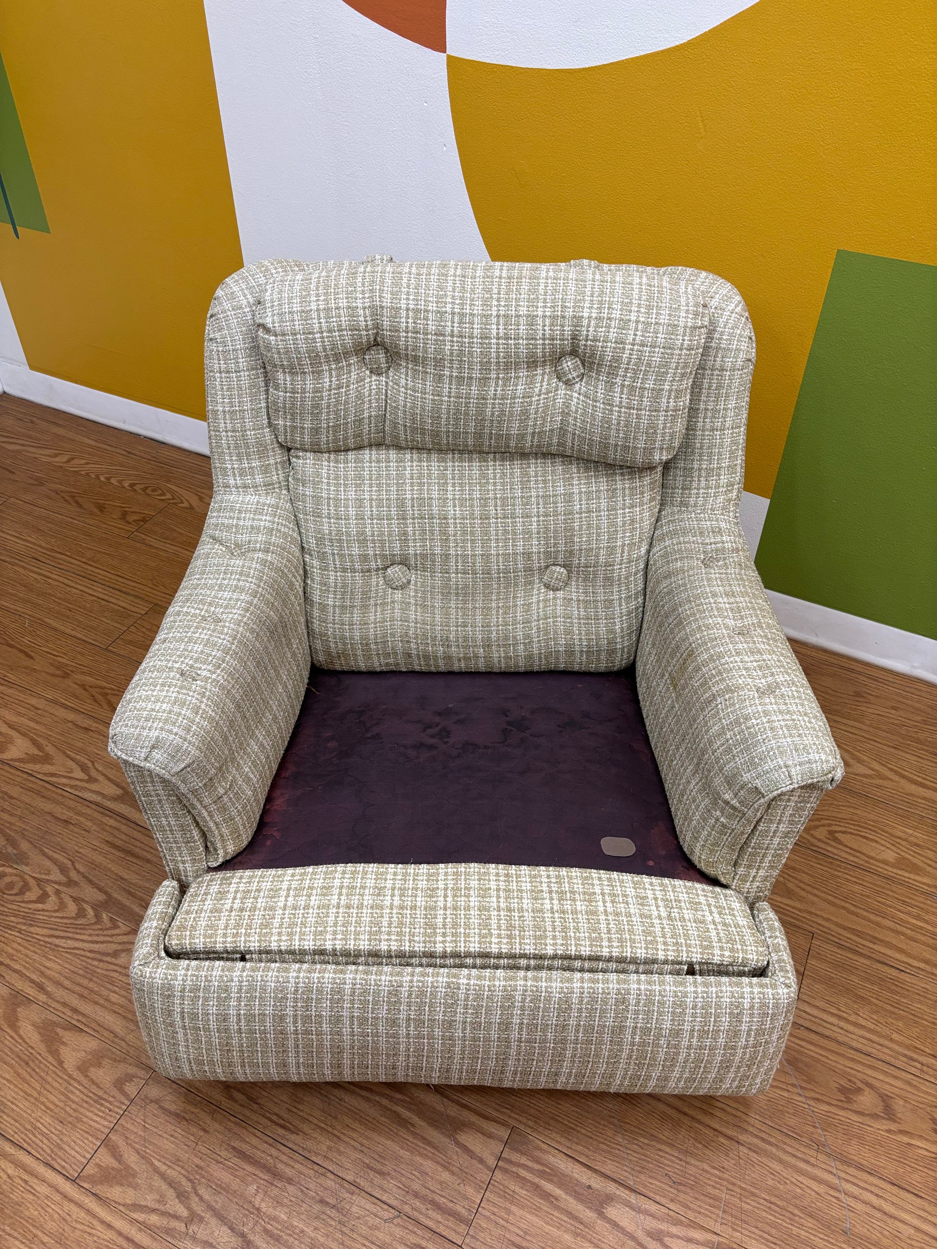 Tweed Reclining Armchair