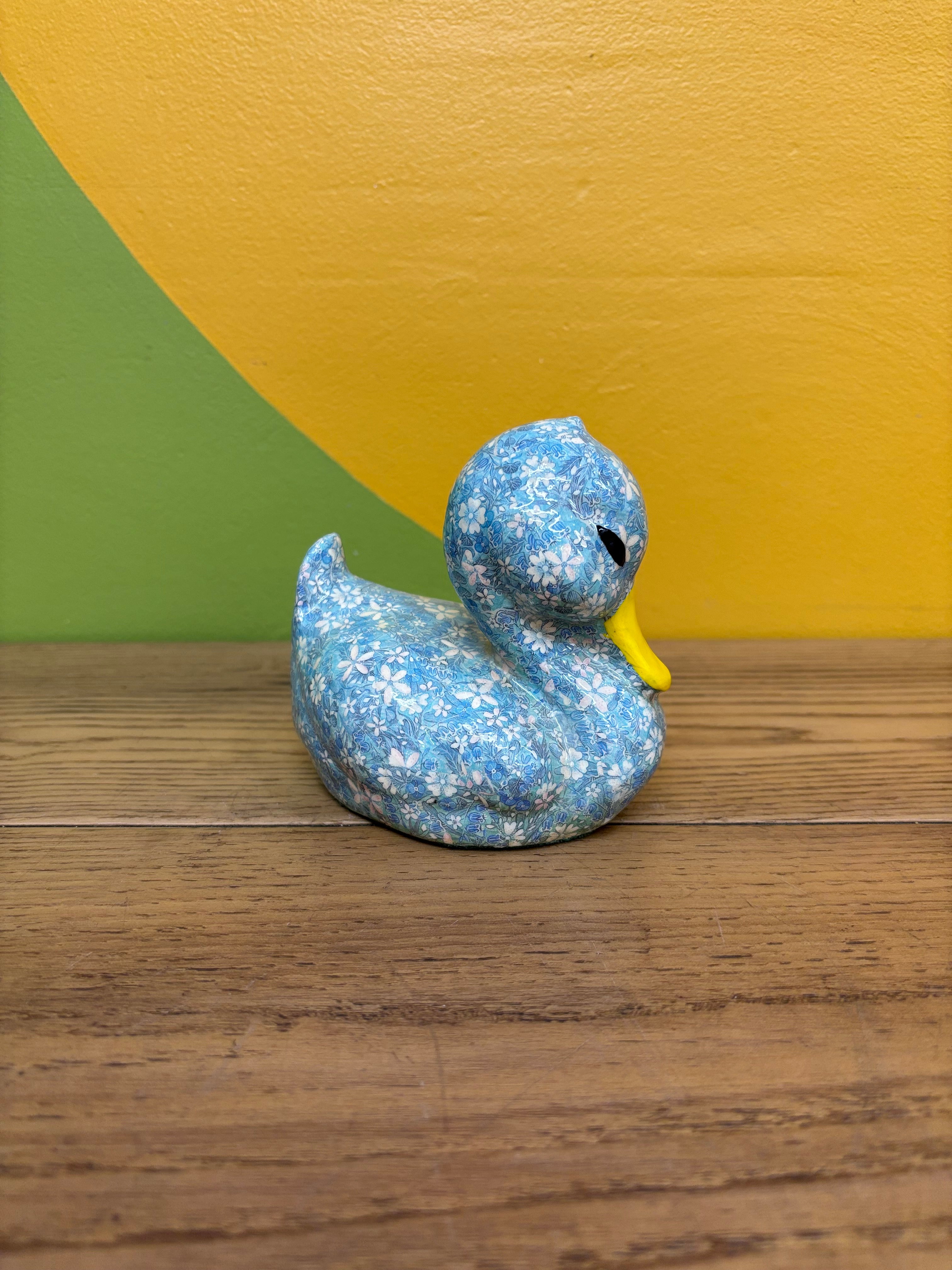 Floral Blue Duck