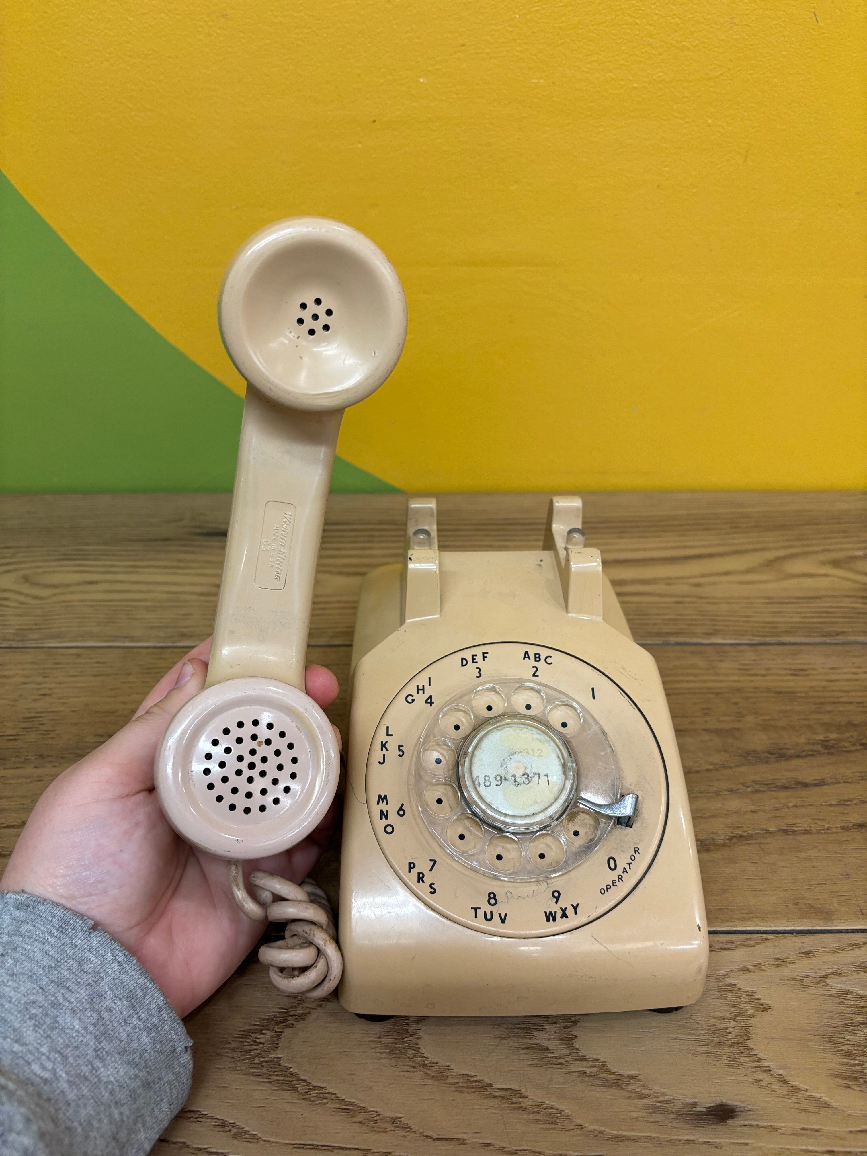Beige Rotary Phone