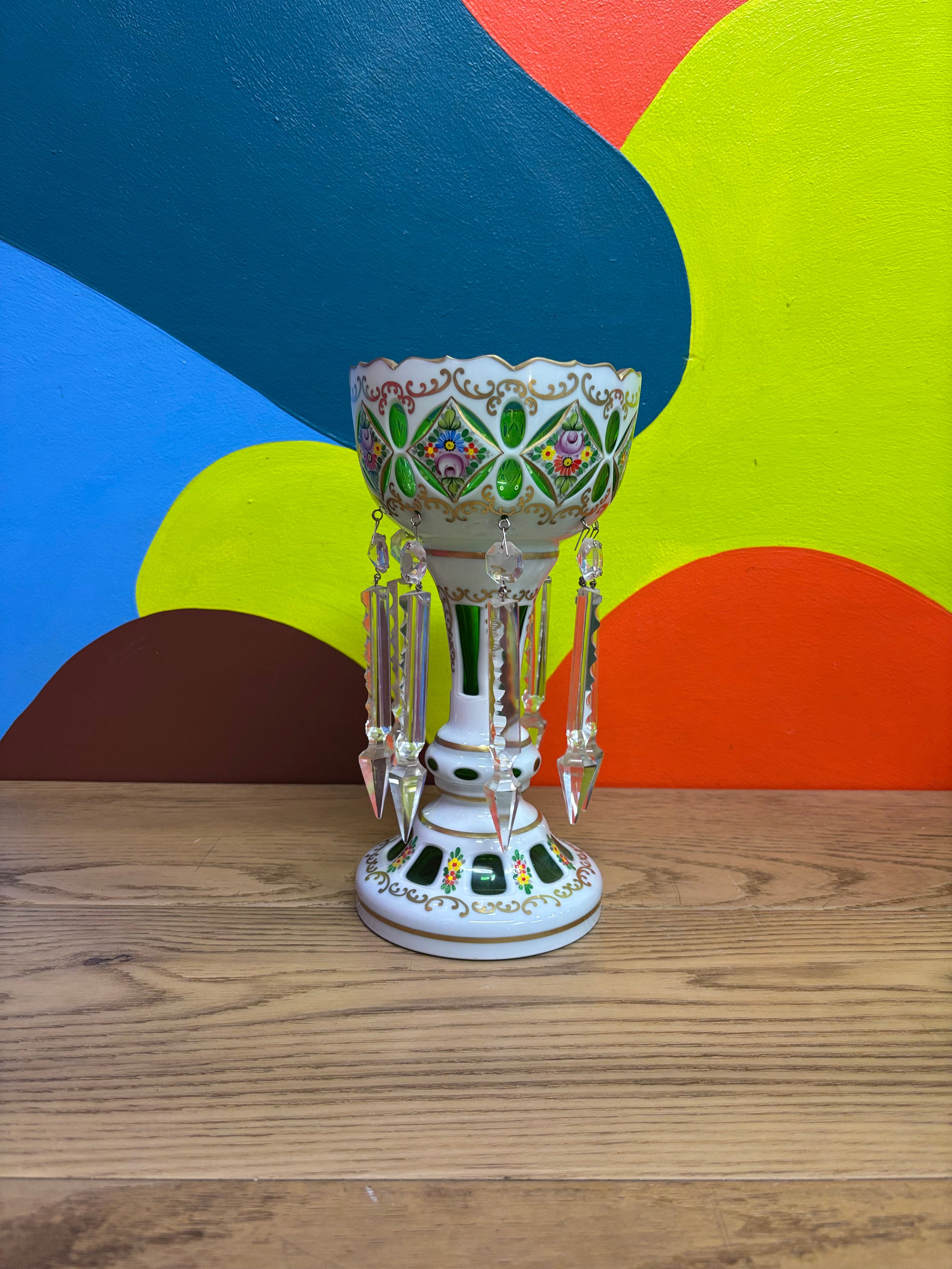 Czech Glass Candle Holder (2 available)