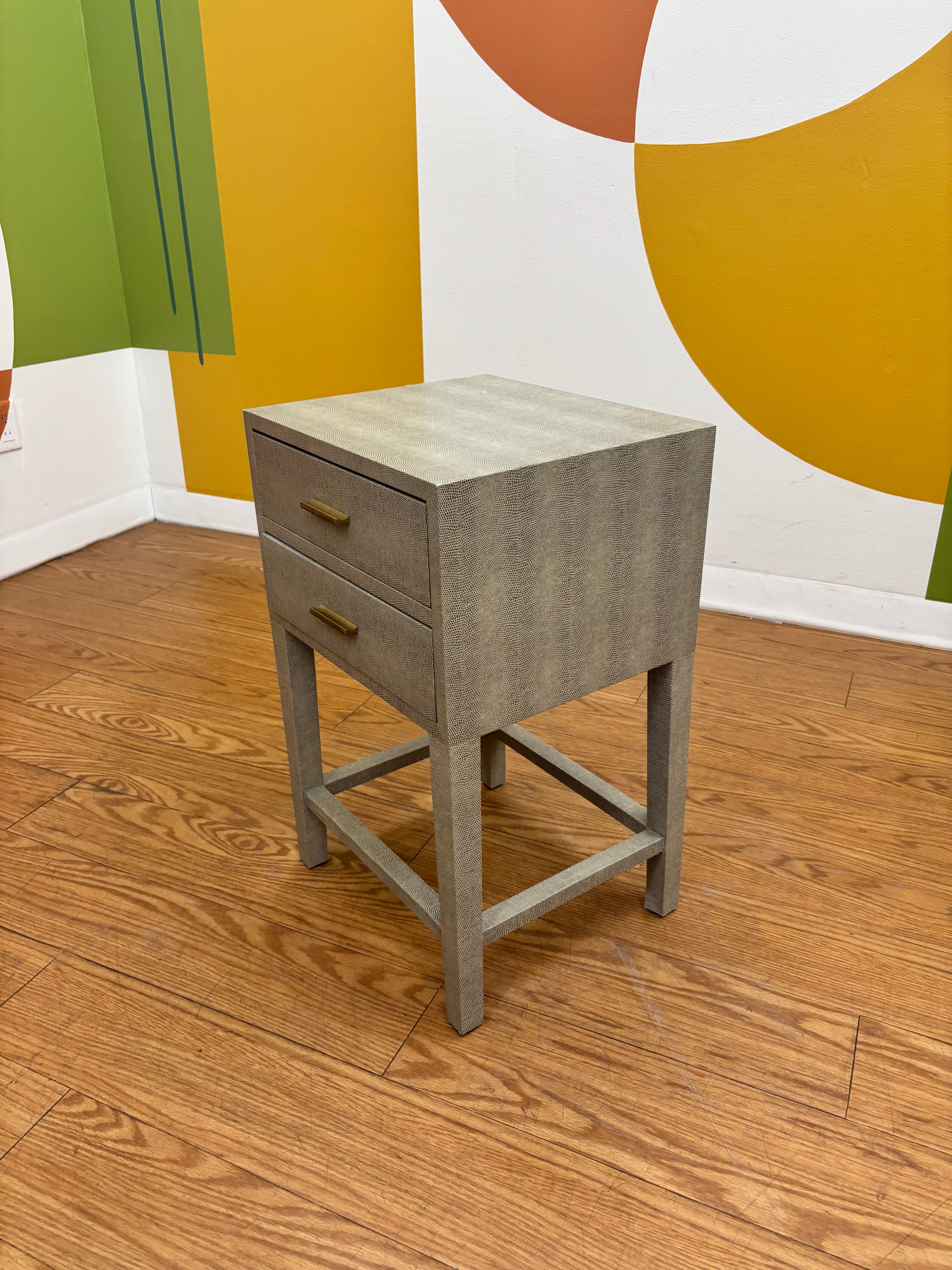 Grey Snake Print Nightstand (2 available)