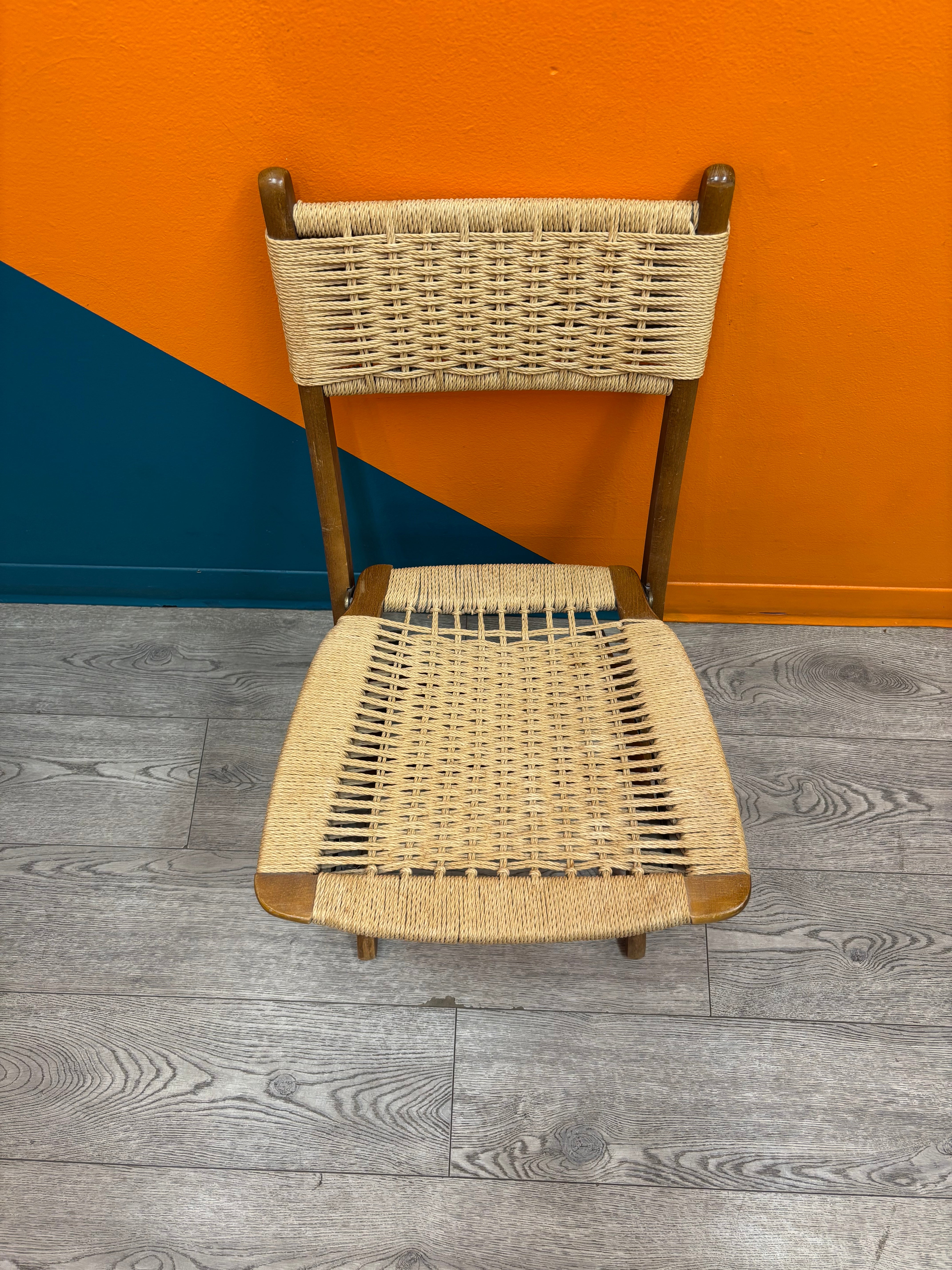 Folding Rope and Wood Chair