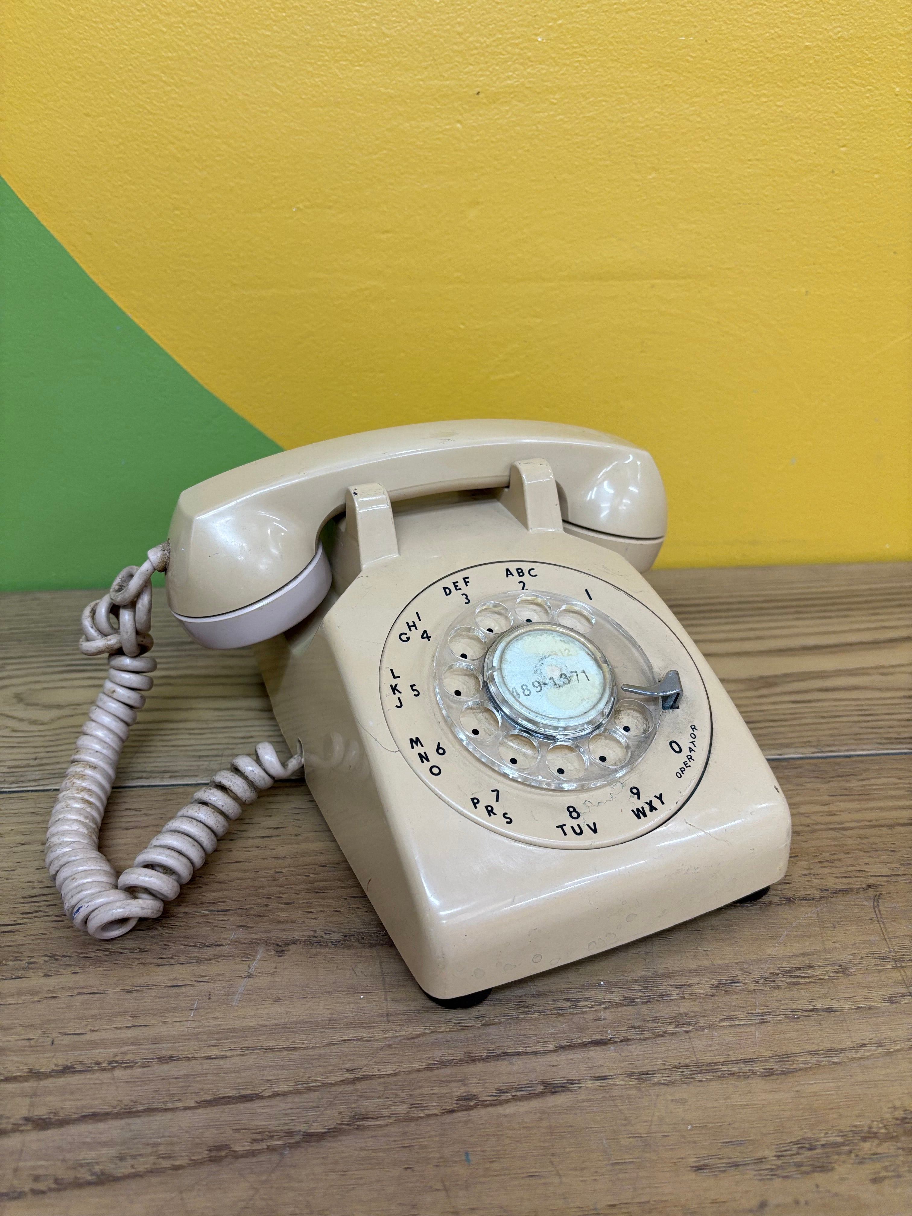Beige Rotary Phone