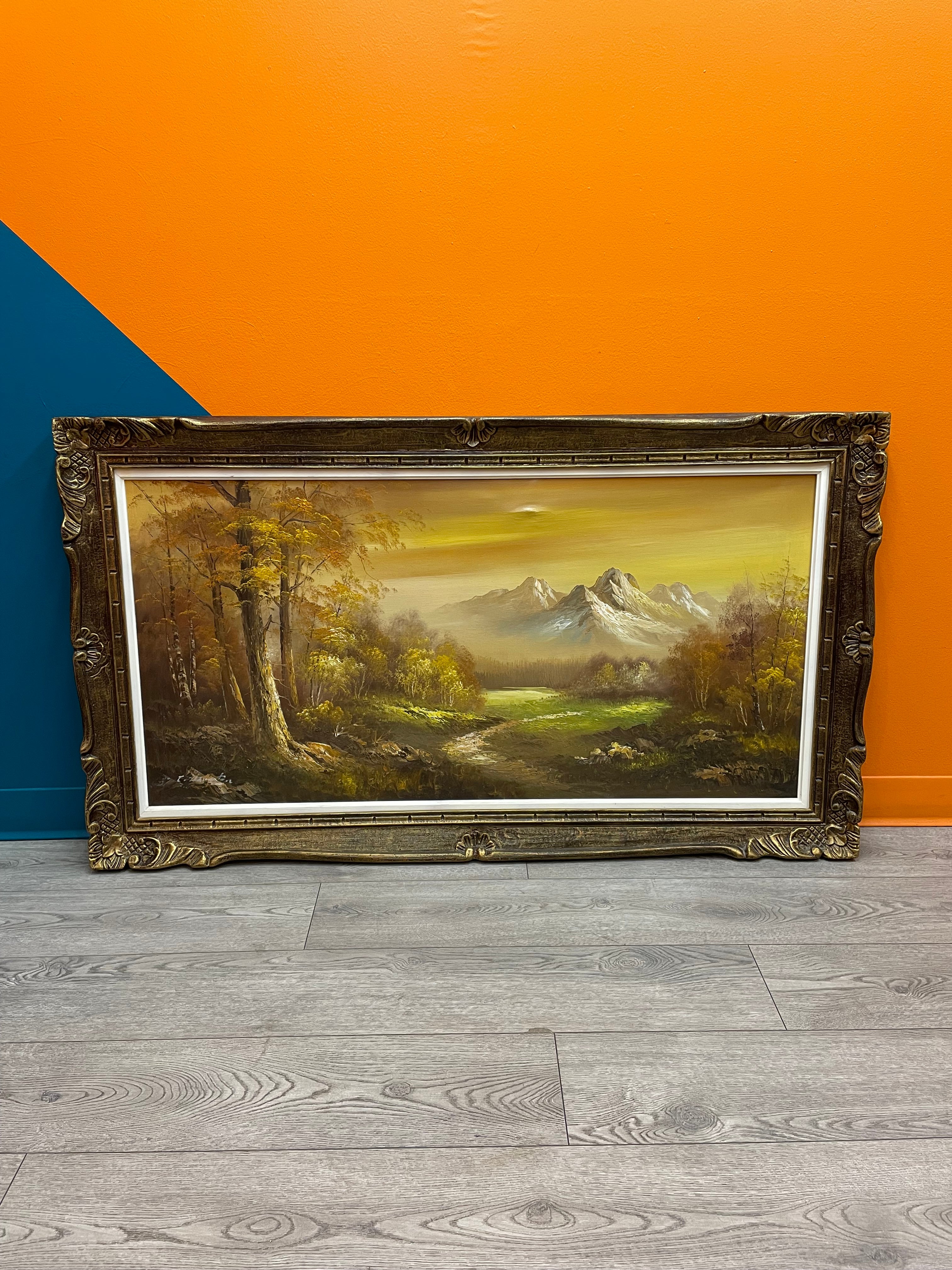 Gold Framed Mountain Painting