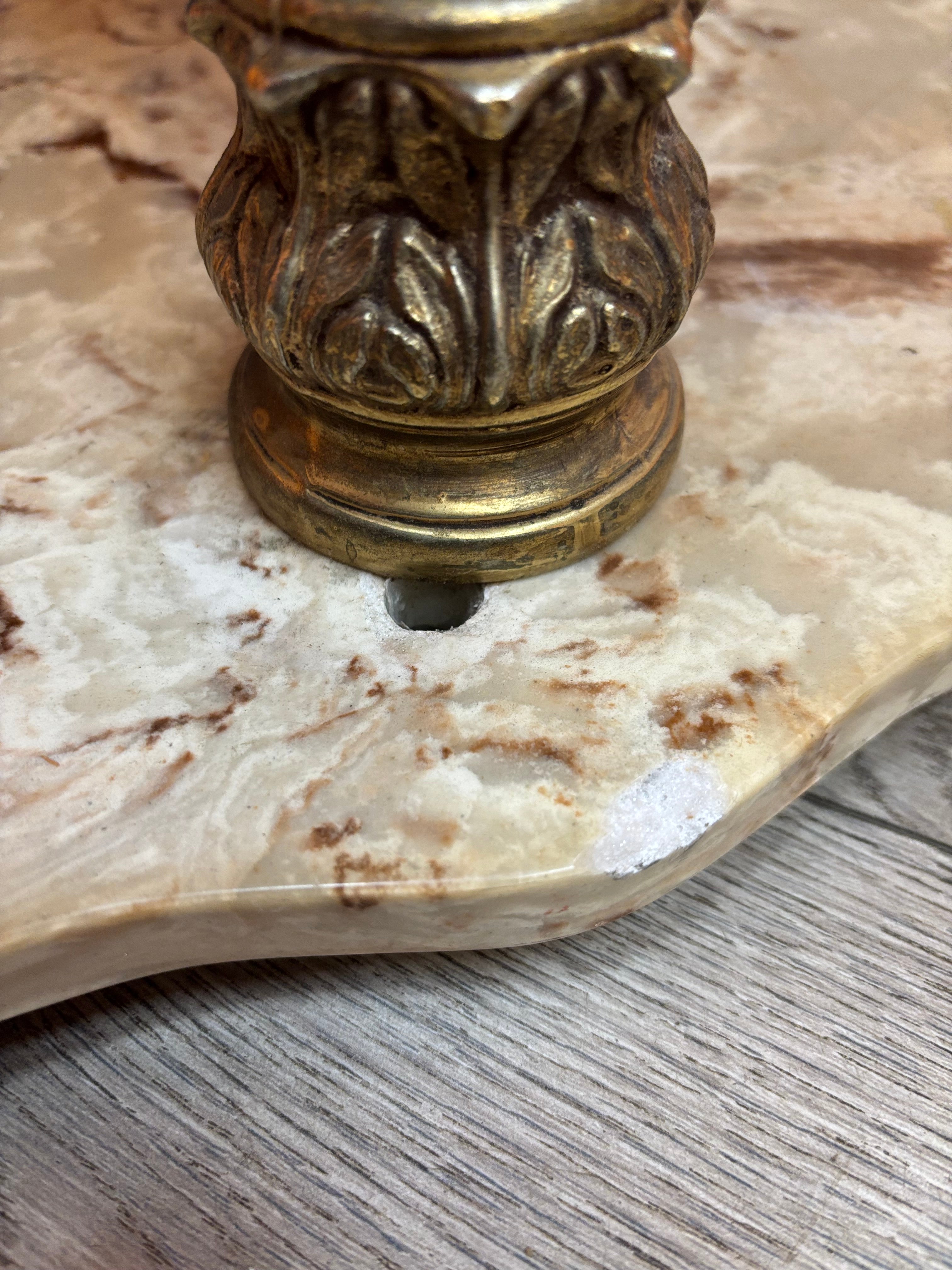 Brass and Marble Side Table
