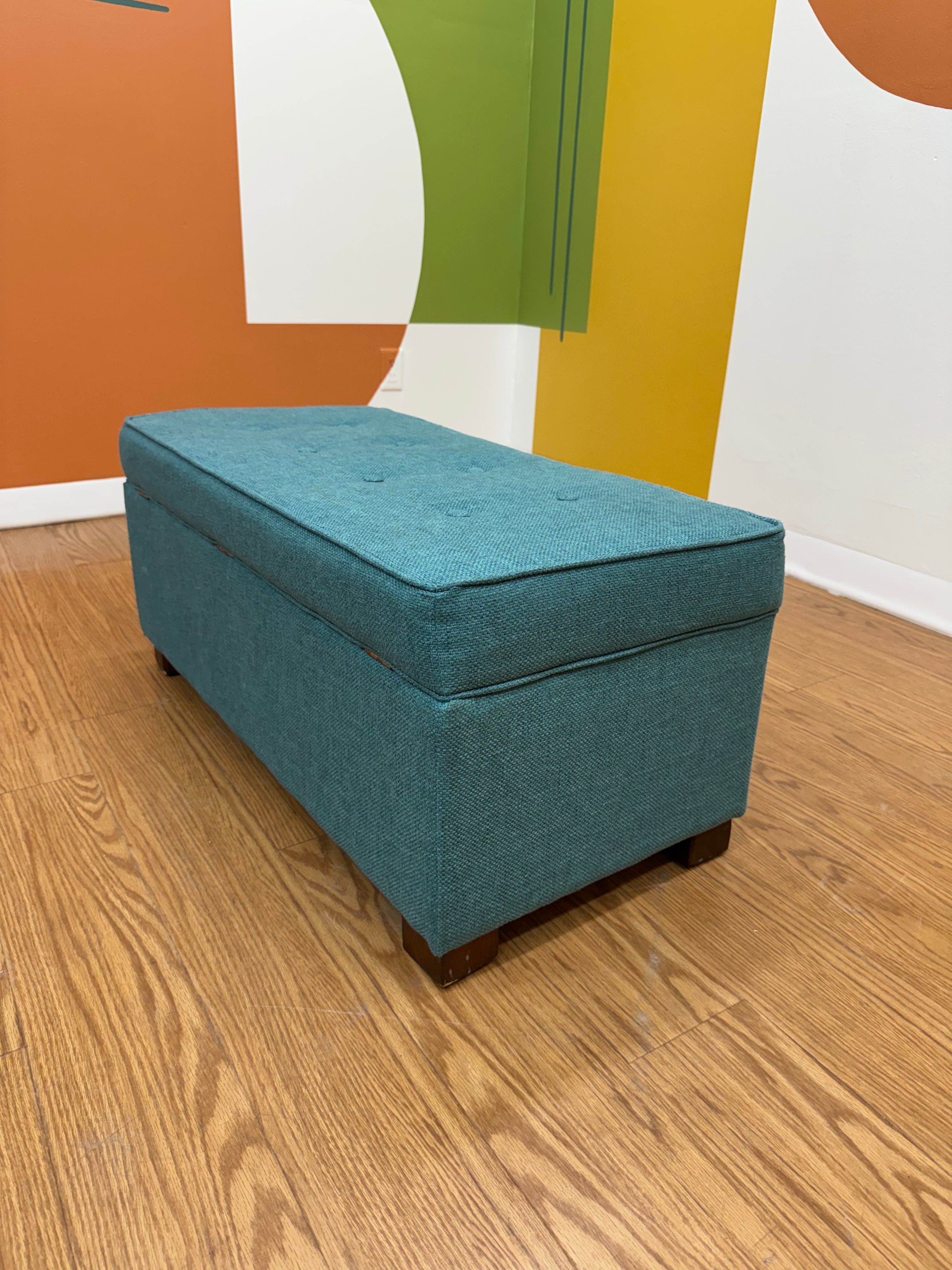 Blue Storage Ottoman