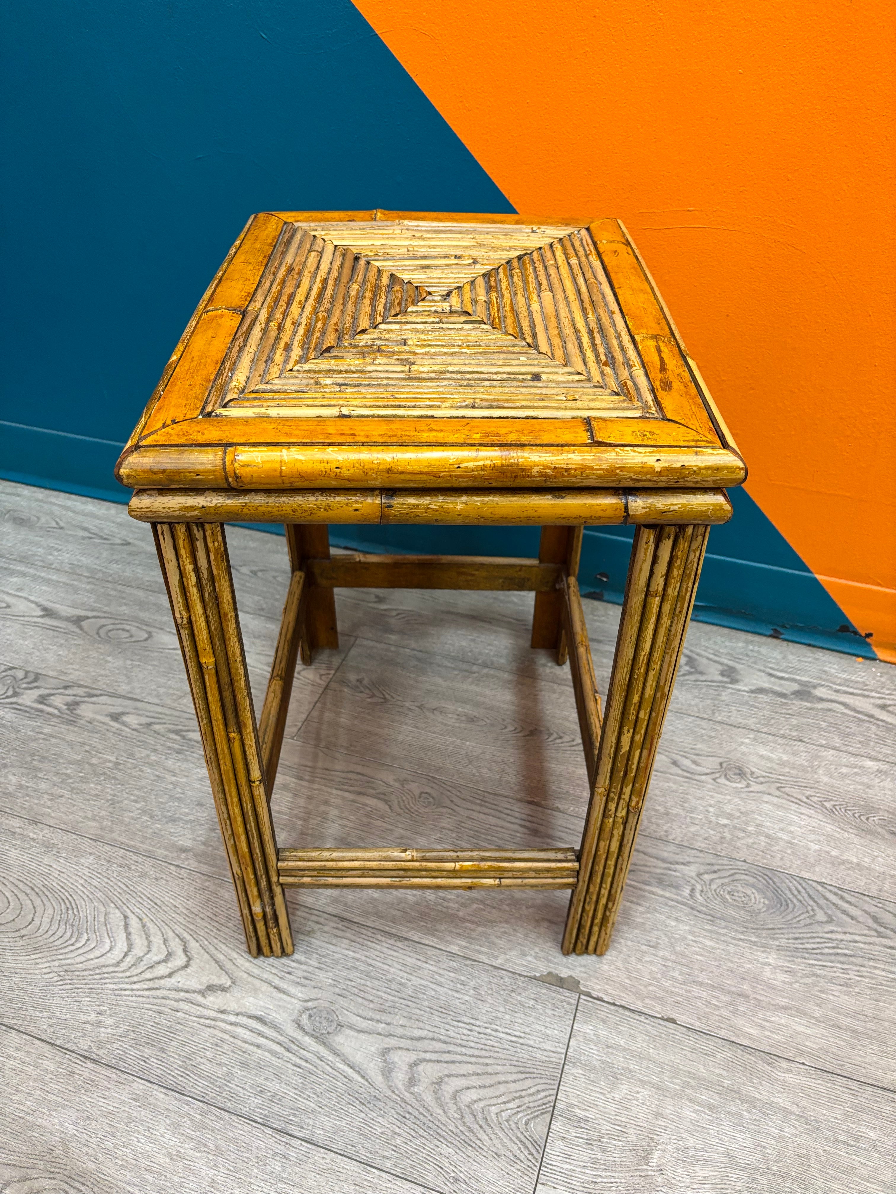 Bamboo & Rattan Side Table
