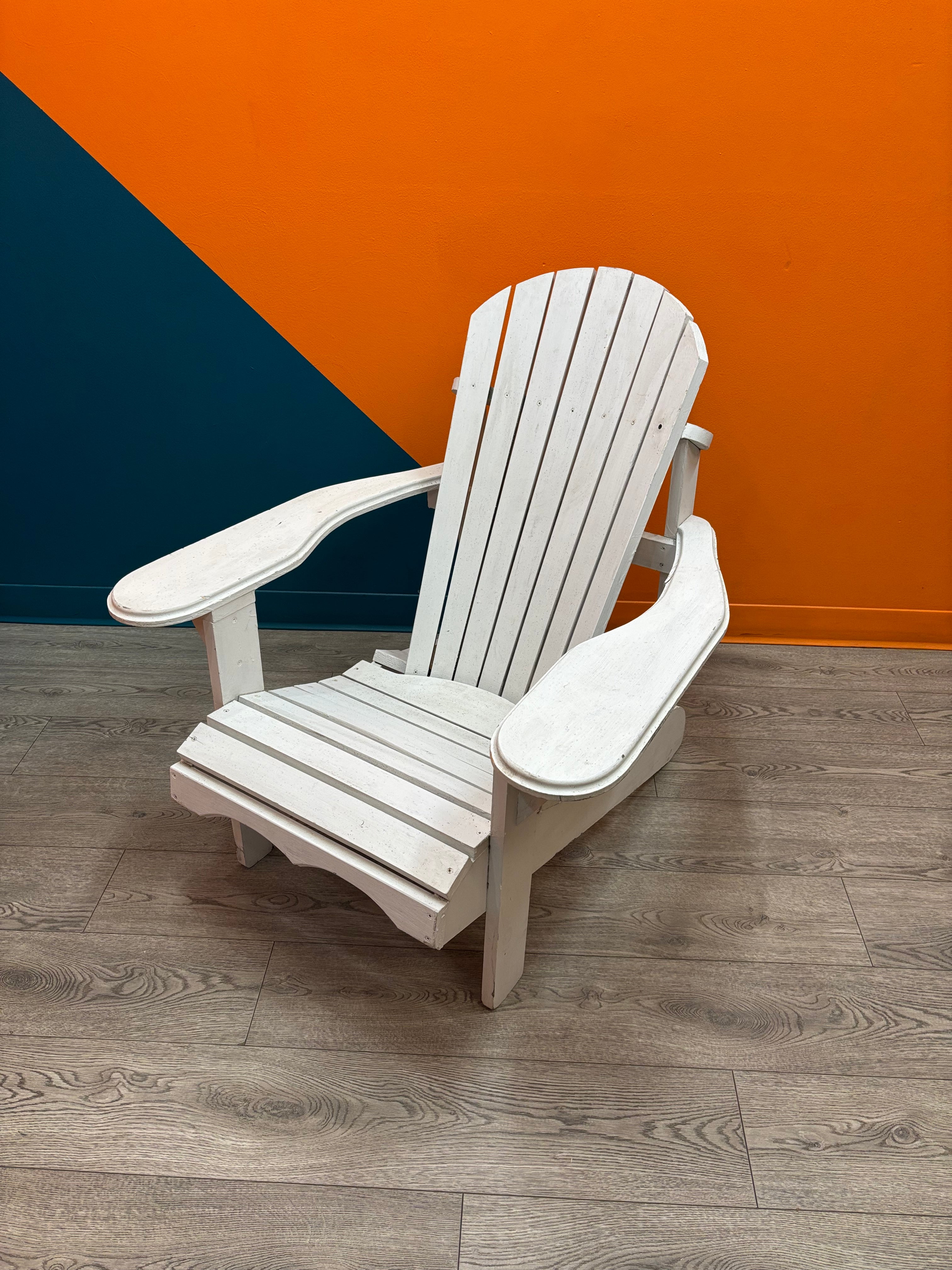 White Wood Adirondack Lounge Chair #2
