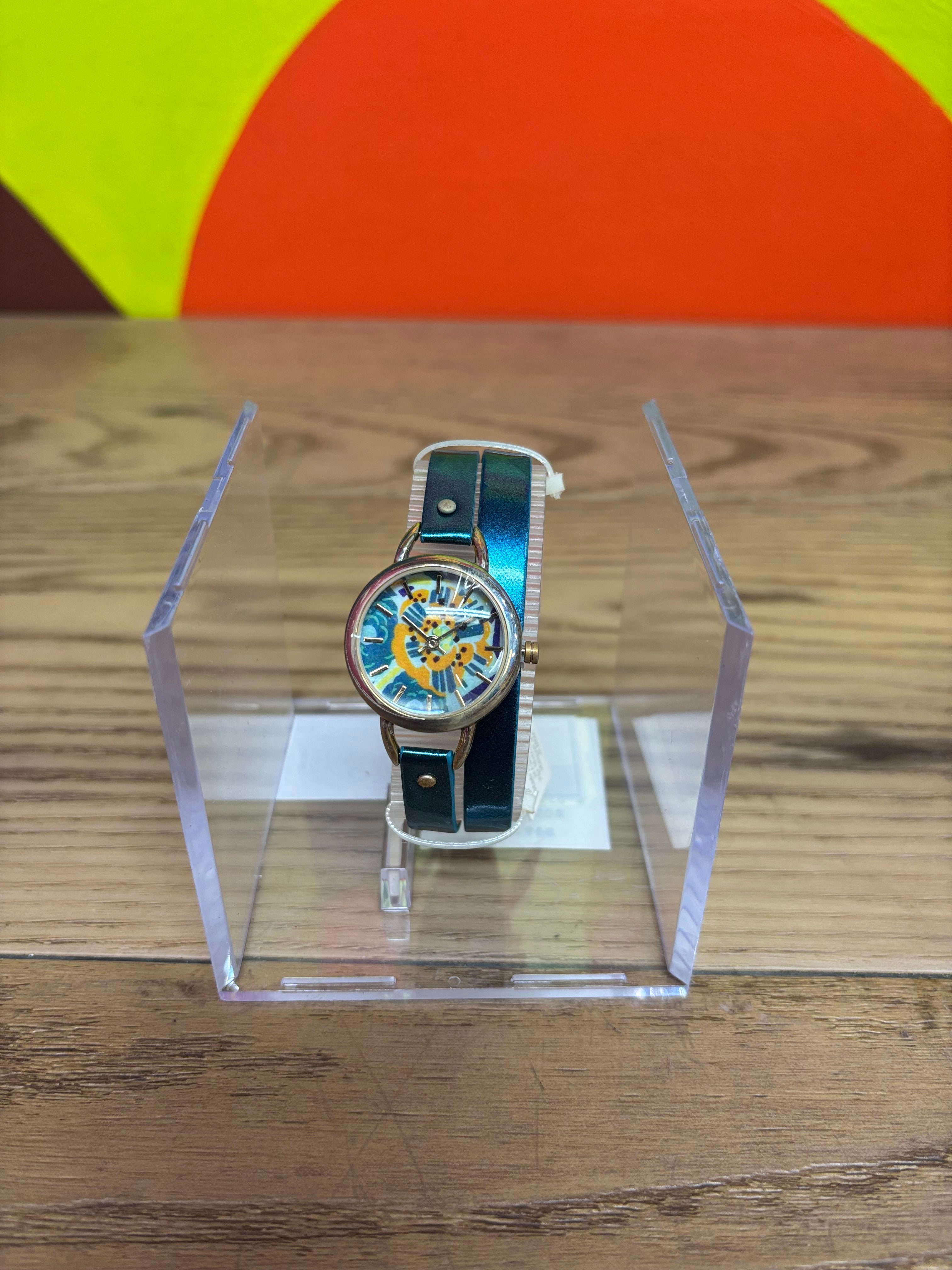 French Deco Poppies Wrap Watch