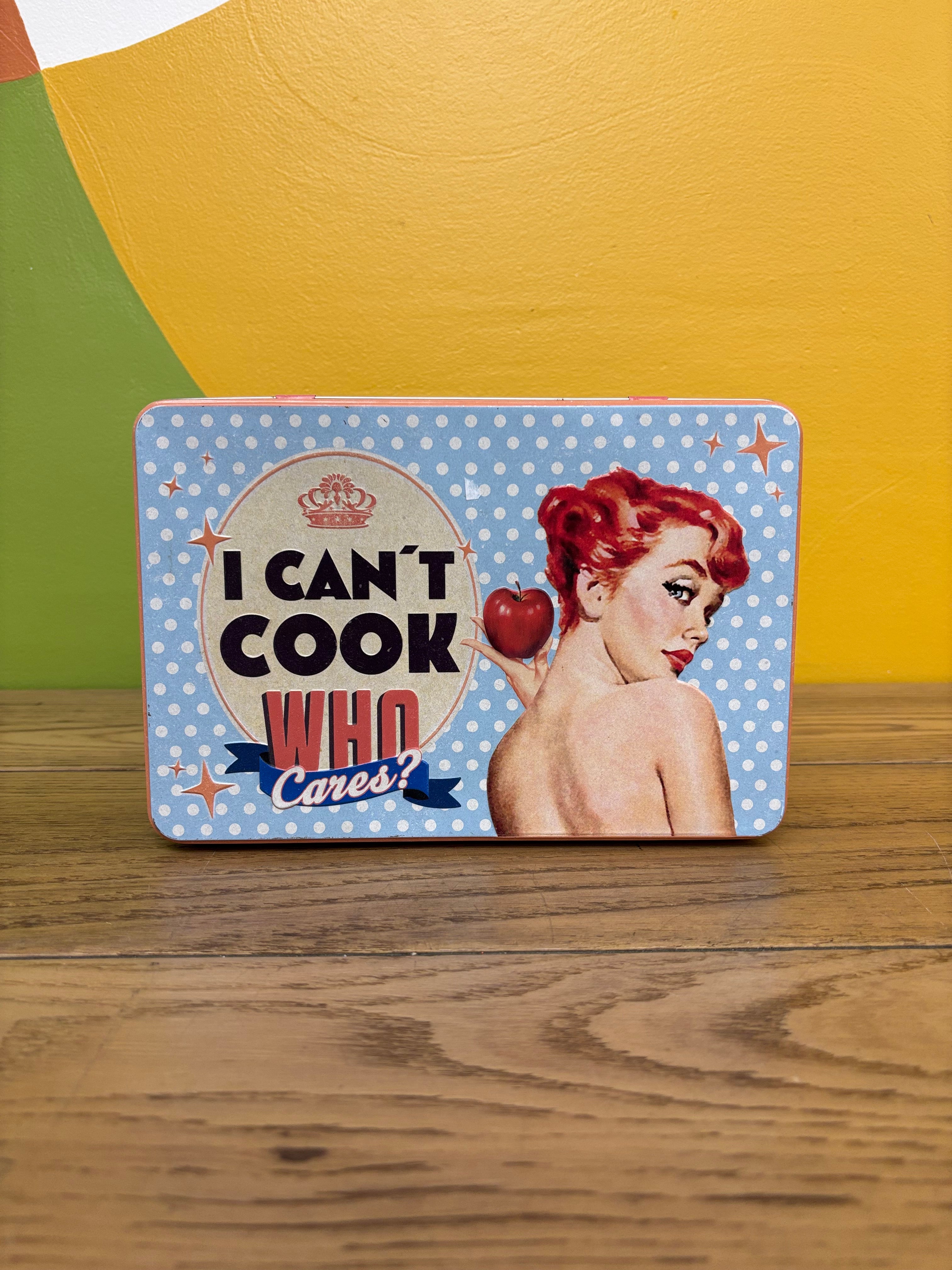 "I Can't Cook Who Cares?" Tin Snack Box