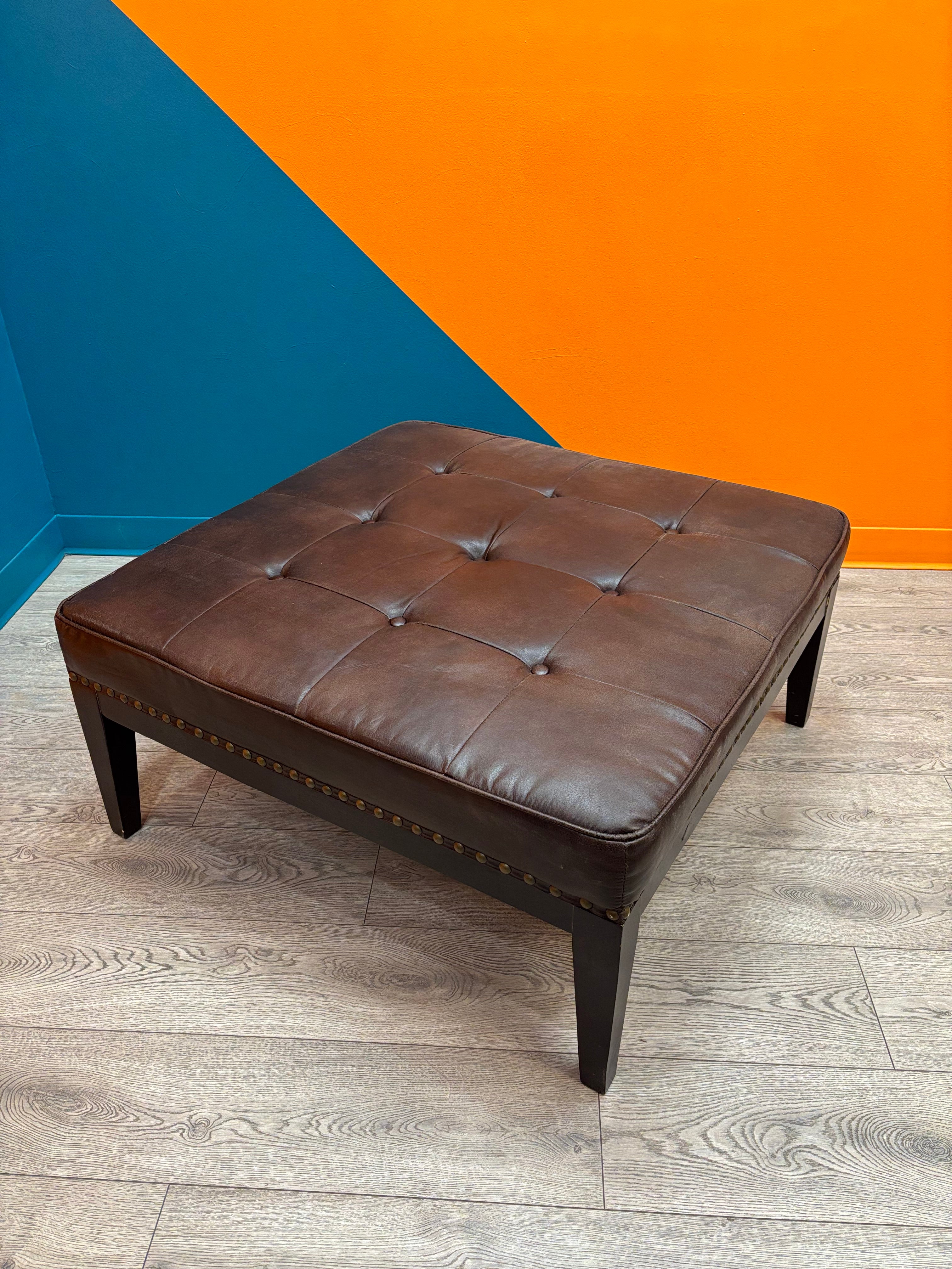 Large Pleather Ottoman