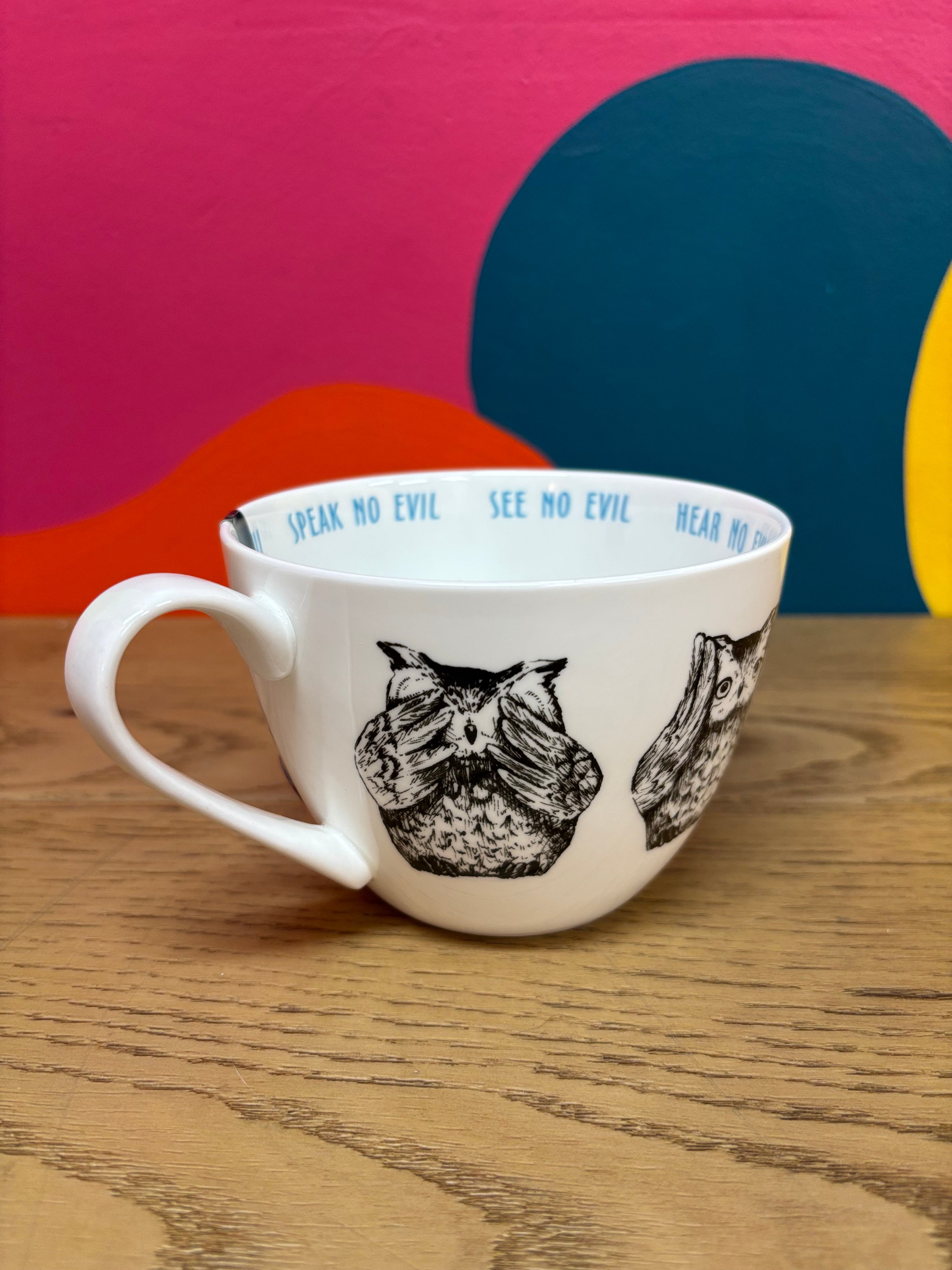 Portobello: Hear See Speak No Evil Owl Mug