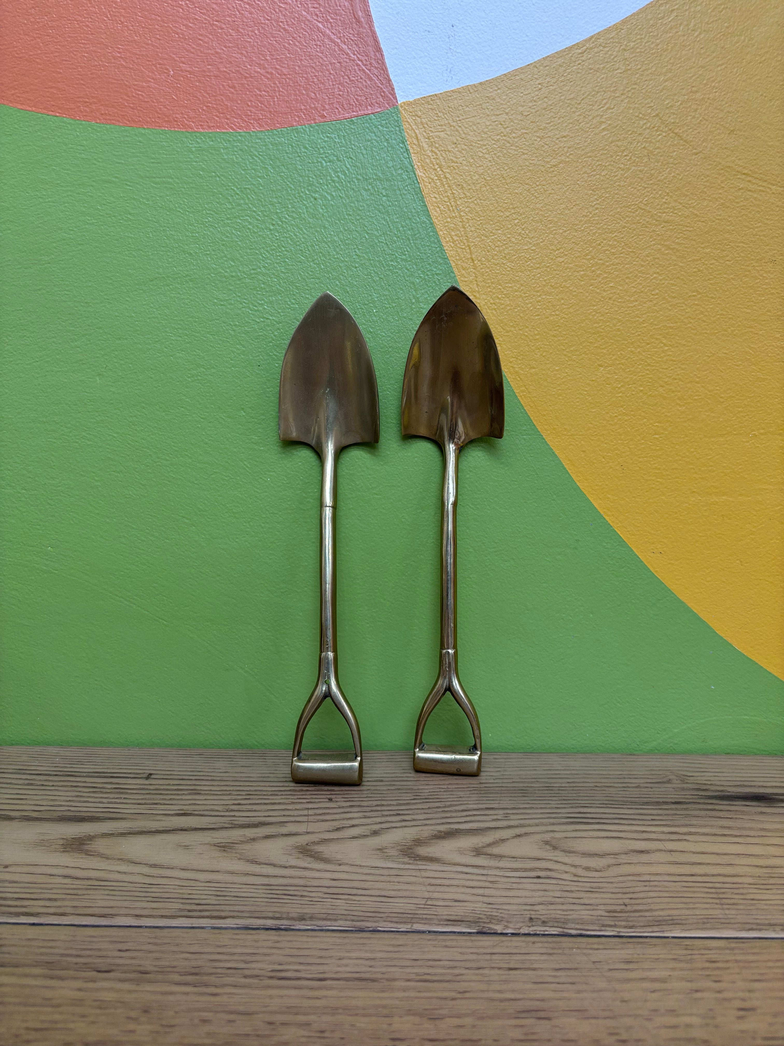 (2) Brass Shovels