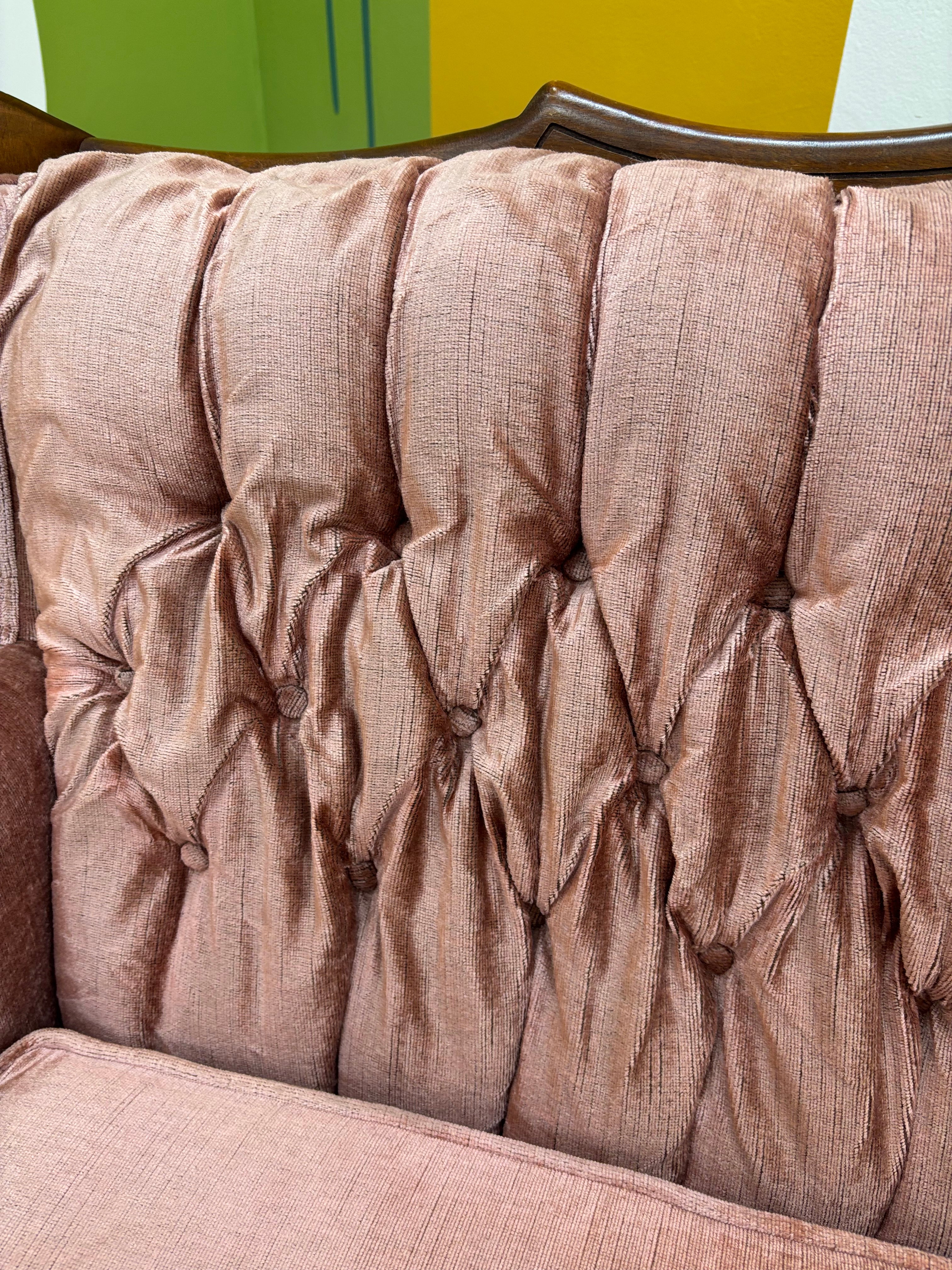 Tufted Pink Loveseat