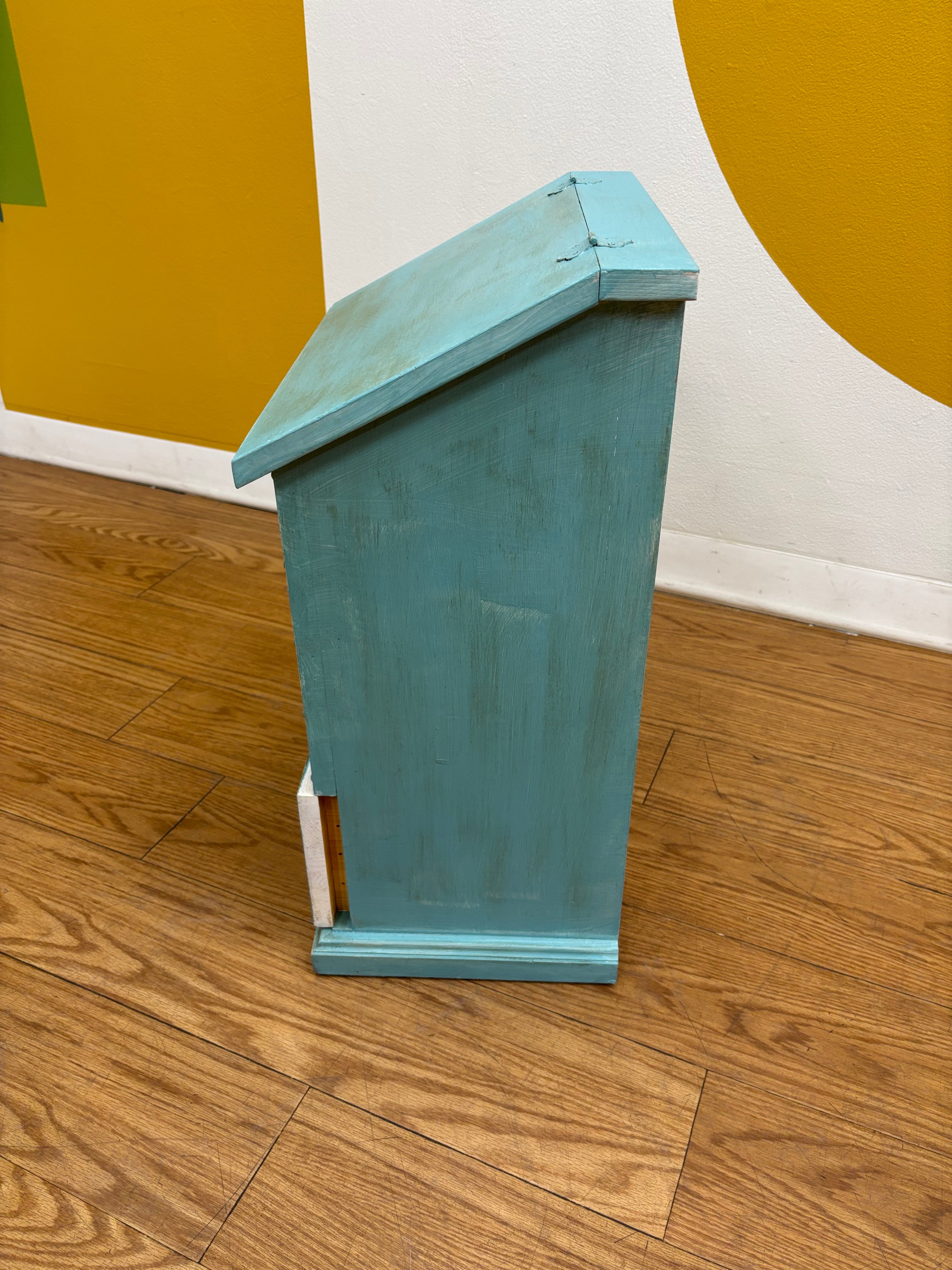 Blue Wooden Onion/Potato Storage