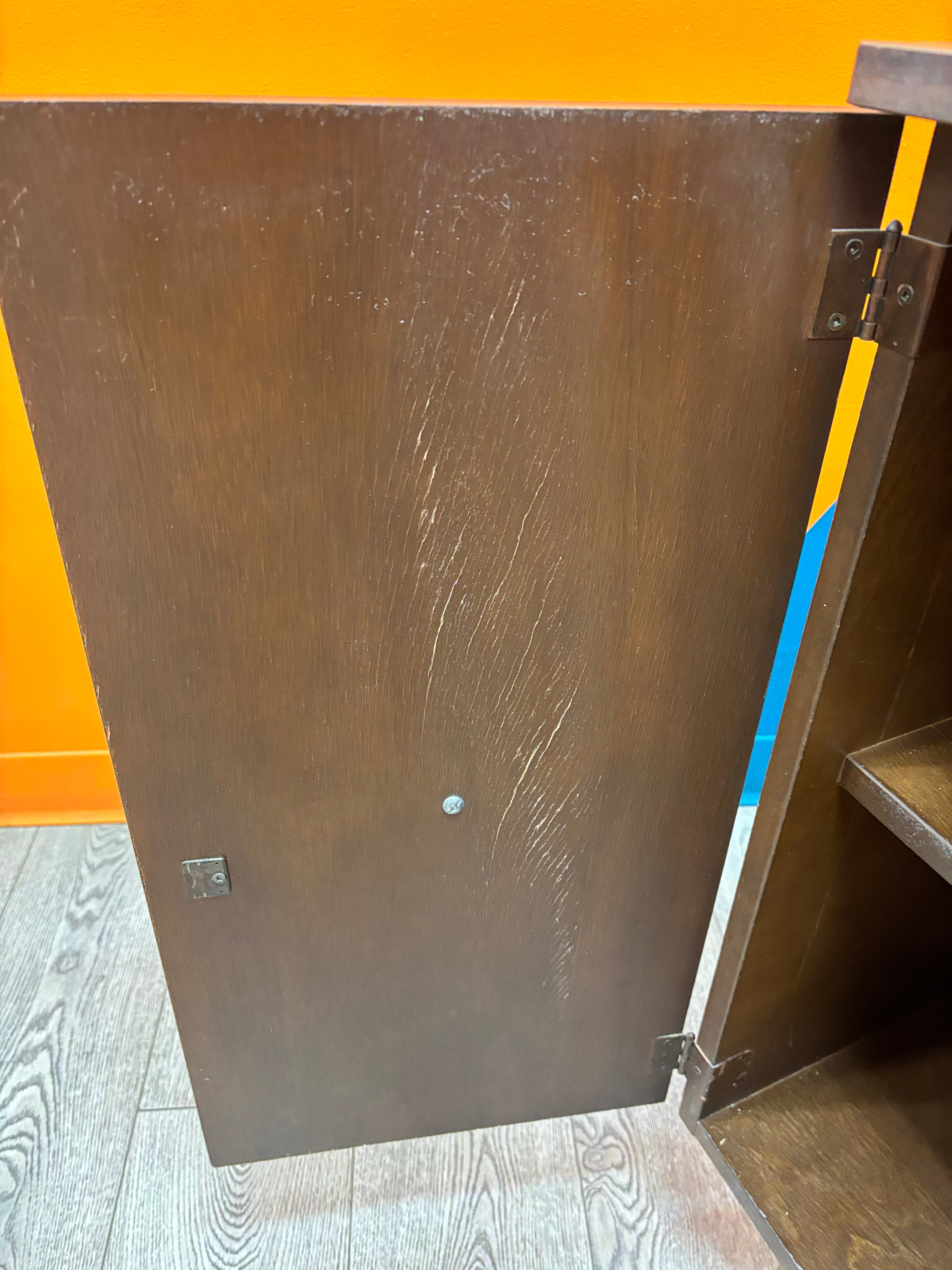 Wood Cabinet with Glass Doors