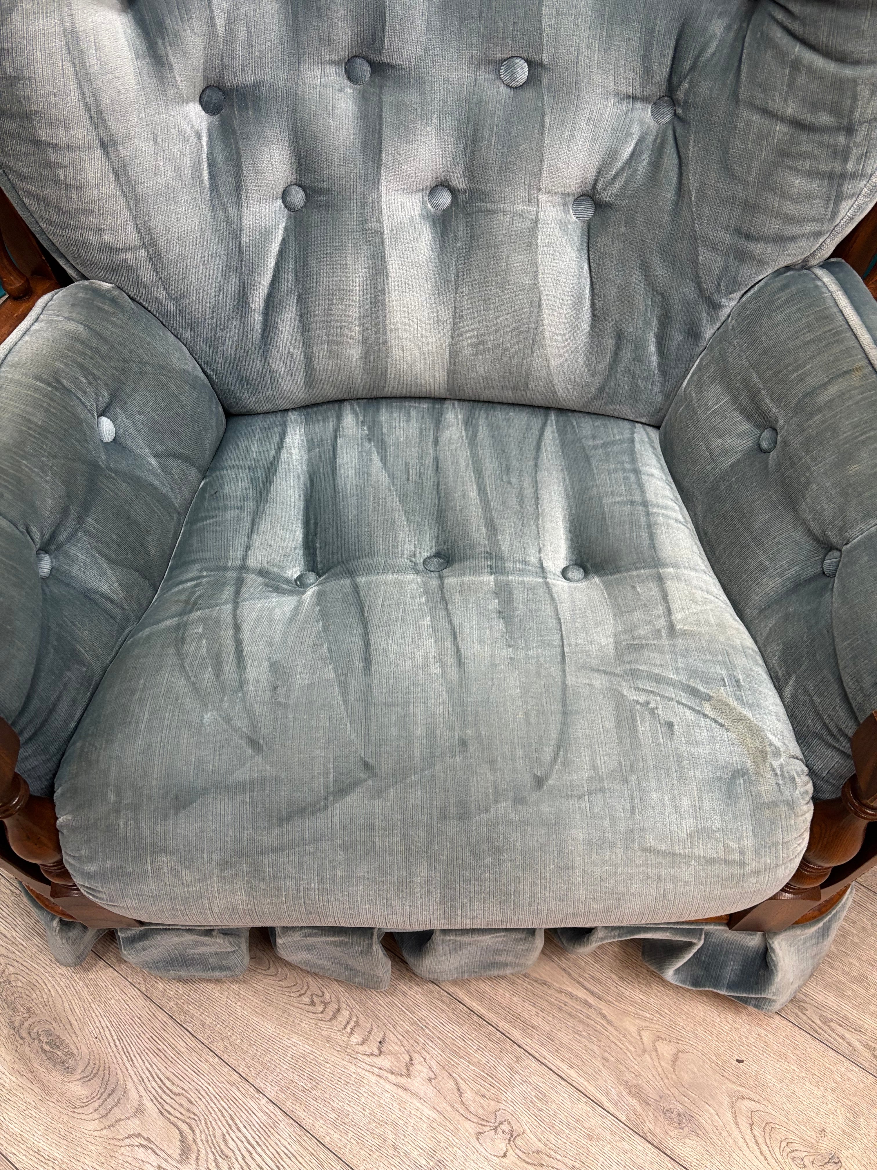 Blue Tufted Accent Chair