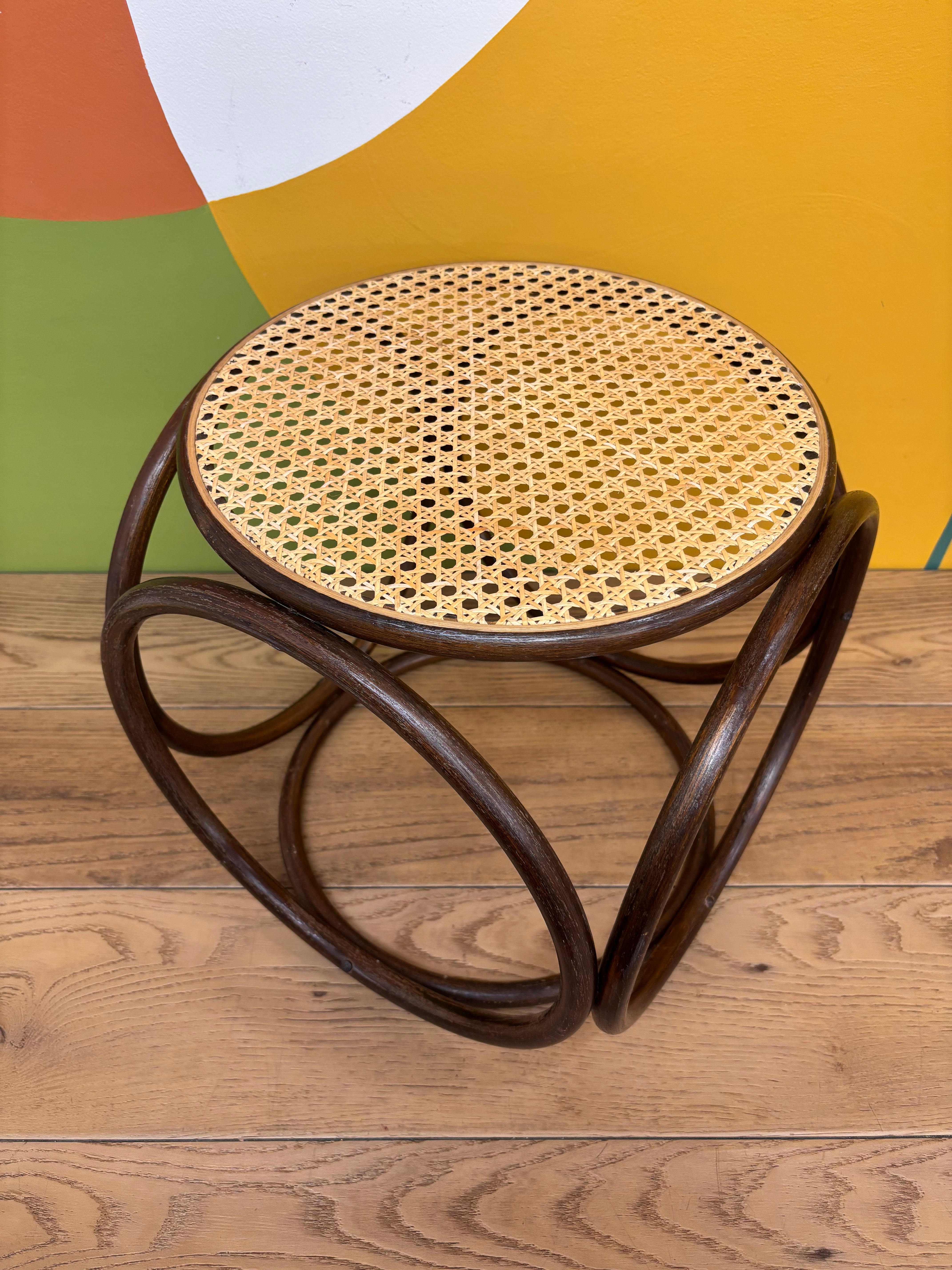 Thonet Style Bentwood Cane Stool