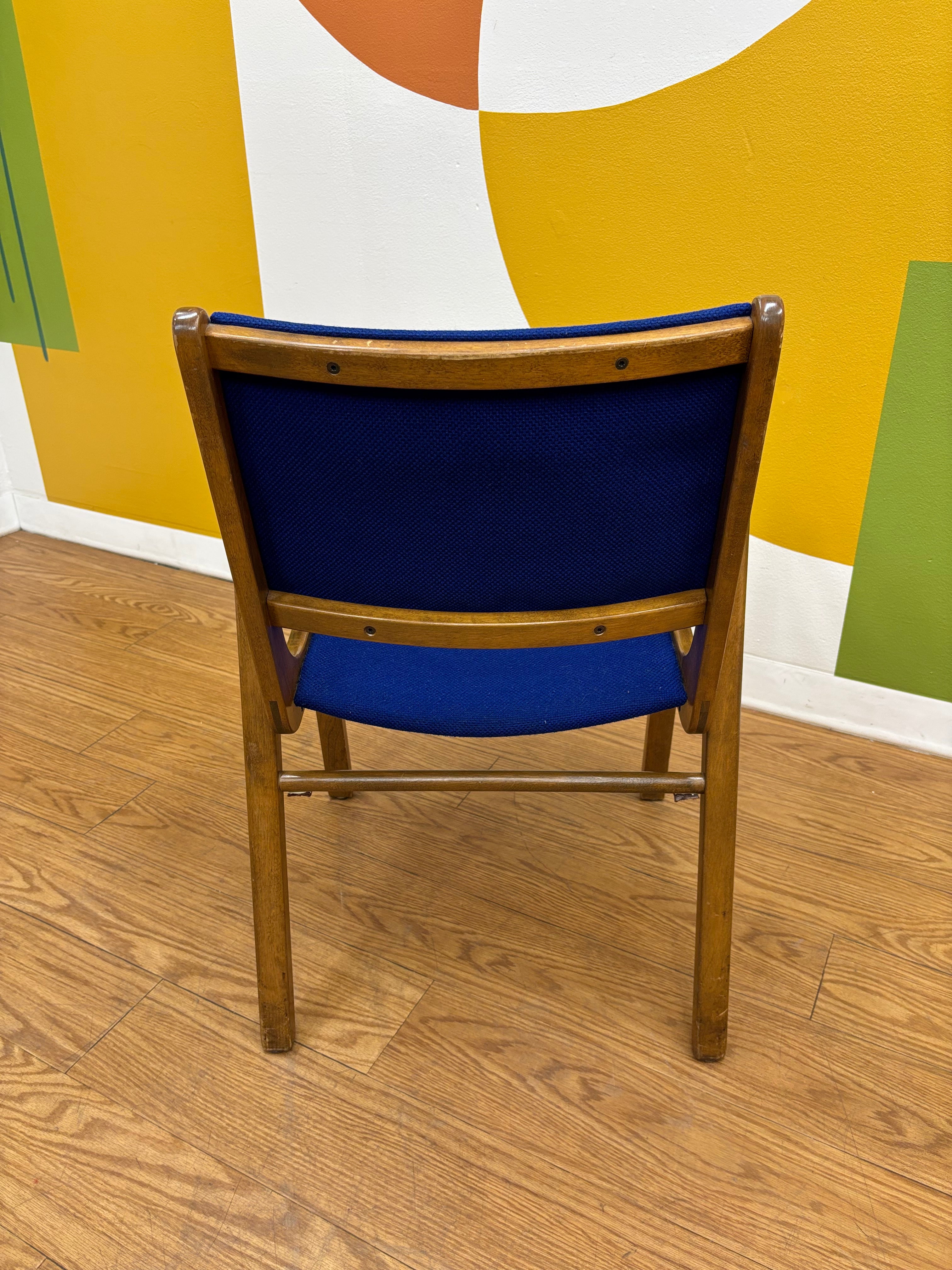 Cobalt Blue Wood Chair