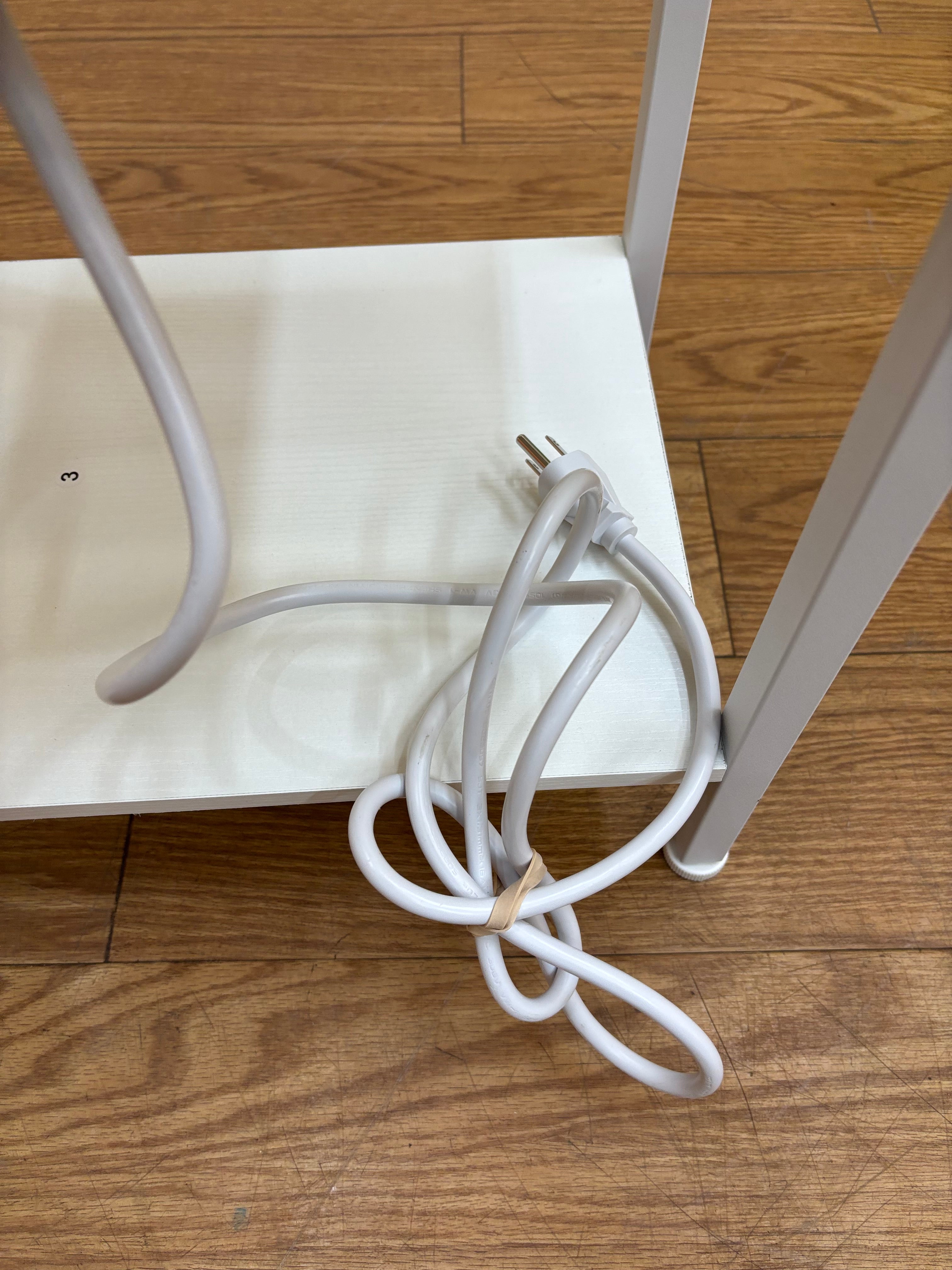 White Nightstand with Built in Charging Station