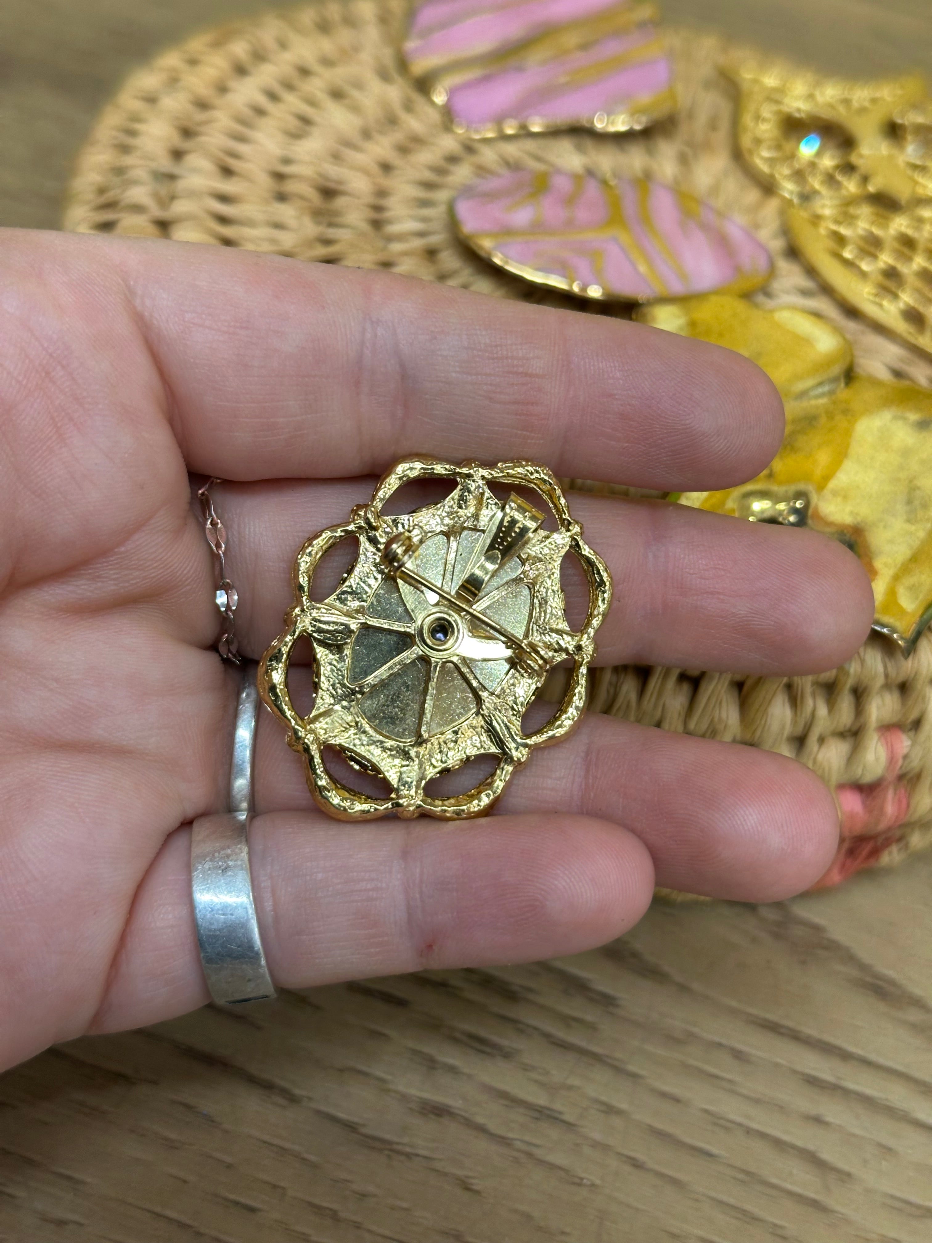 Bundle of Gold Tone Brooches