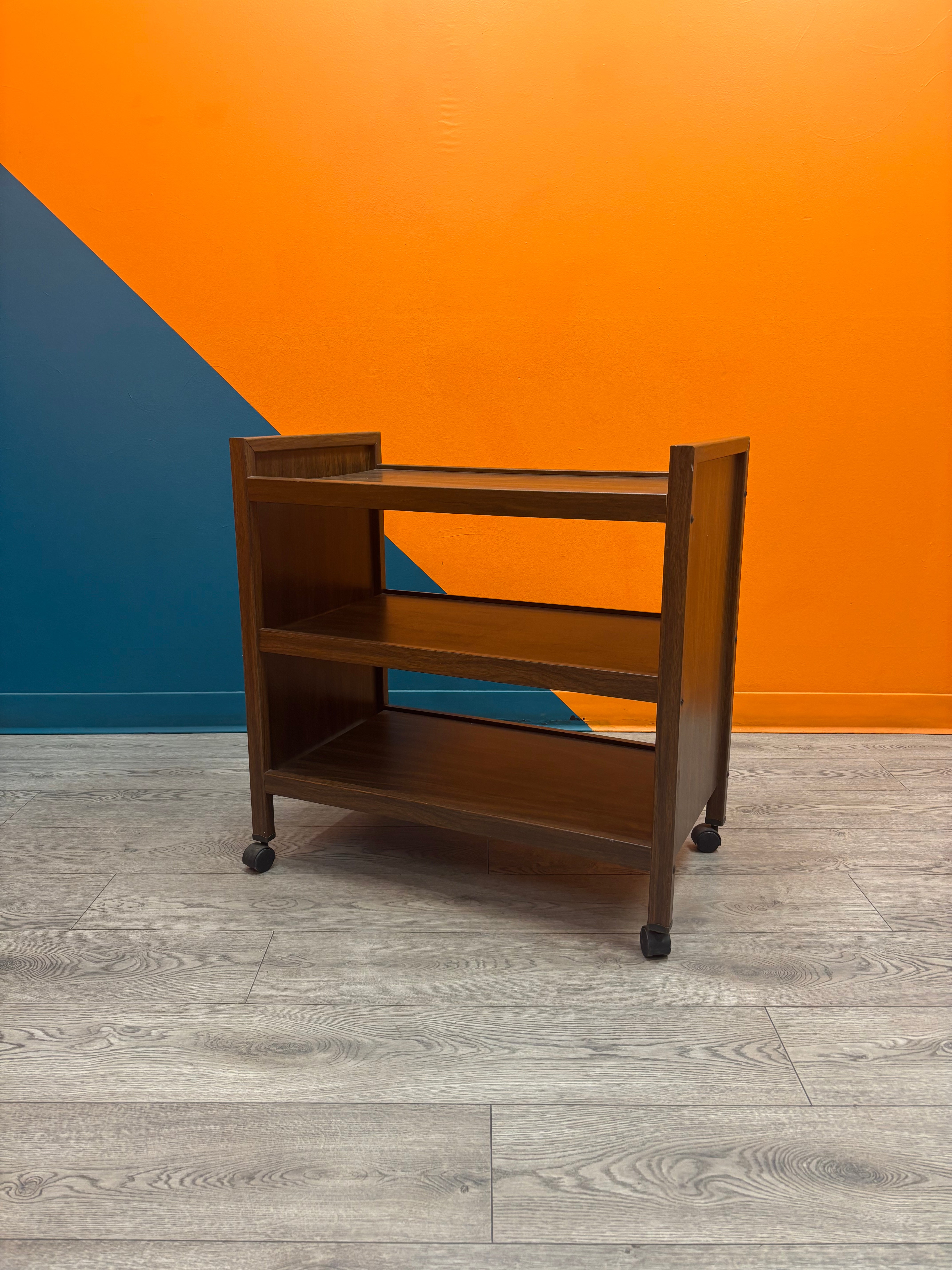 3 Tier Wood Rolling Cart