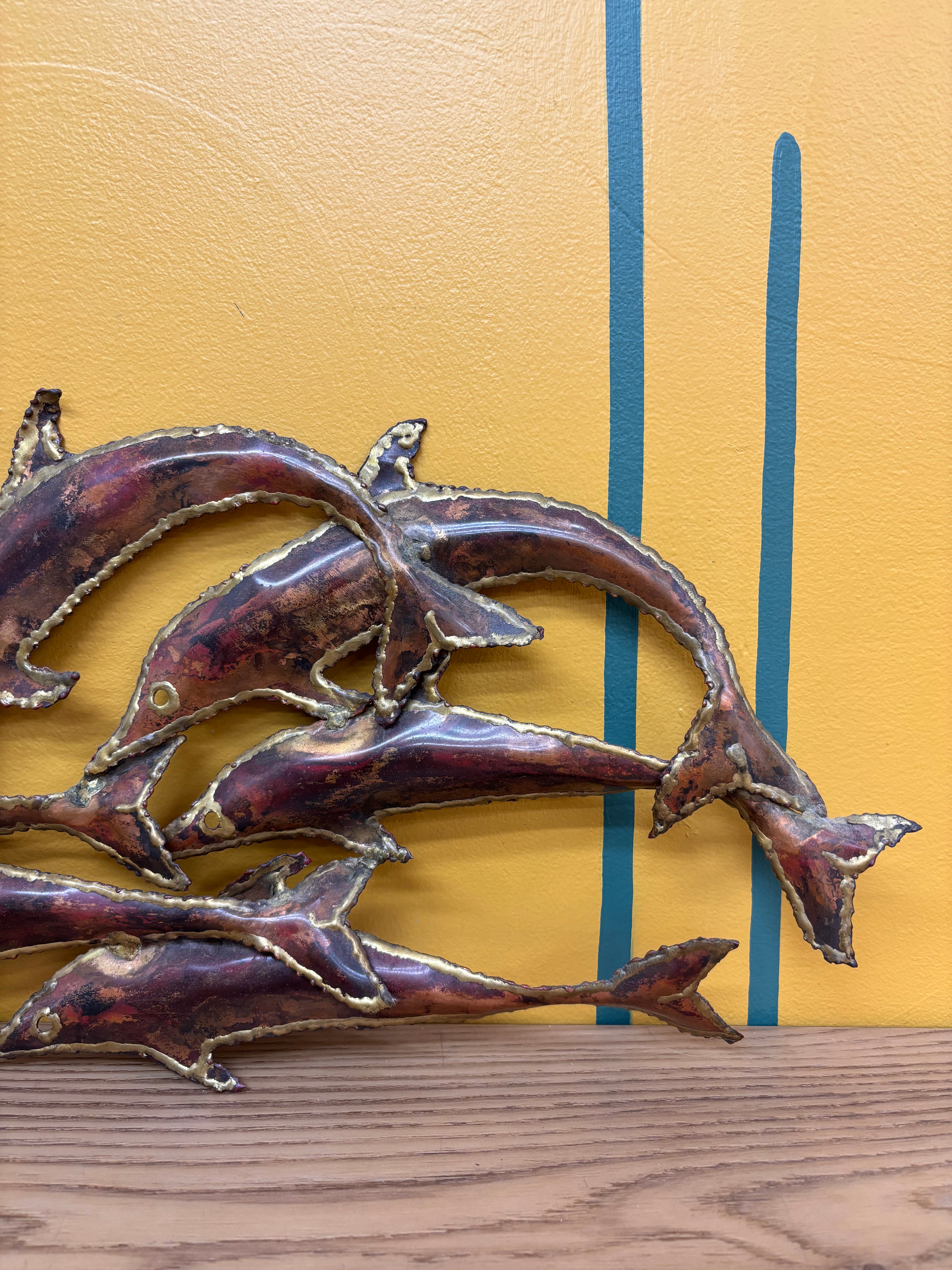 Metal Dolphin Wall Sculpture