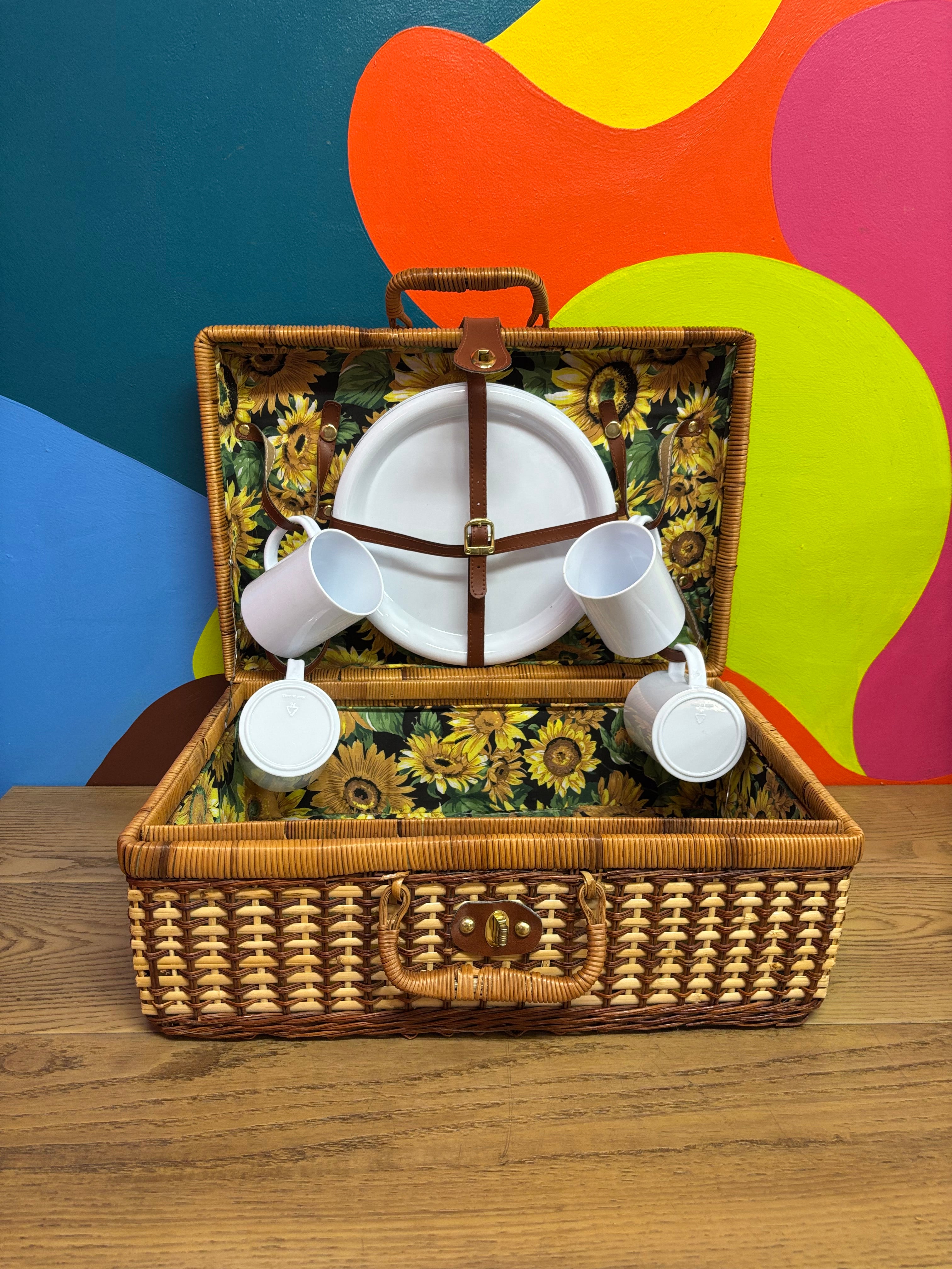 Wicker Picnic Basket Bundle